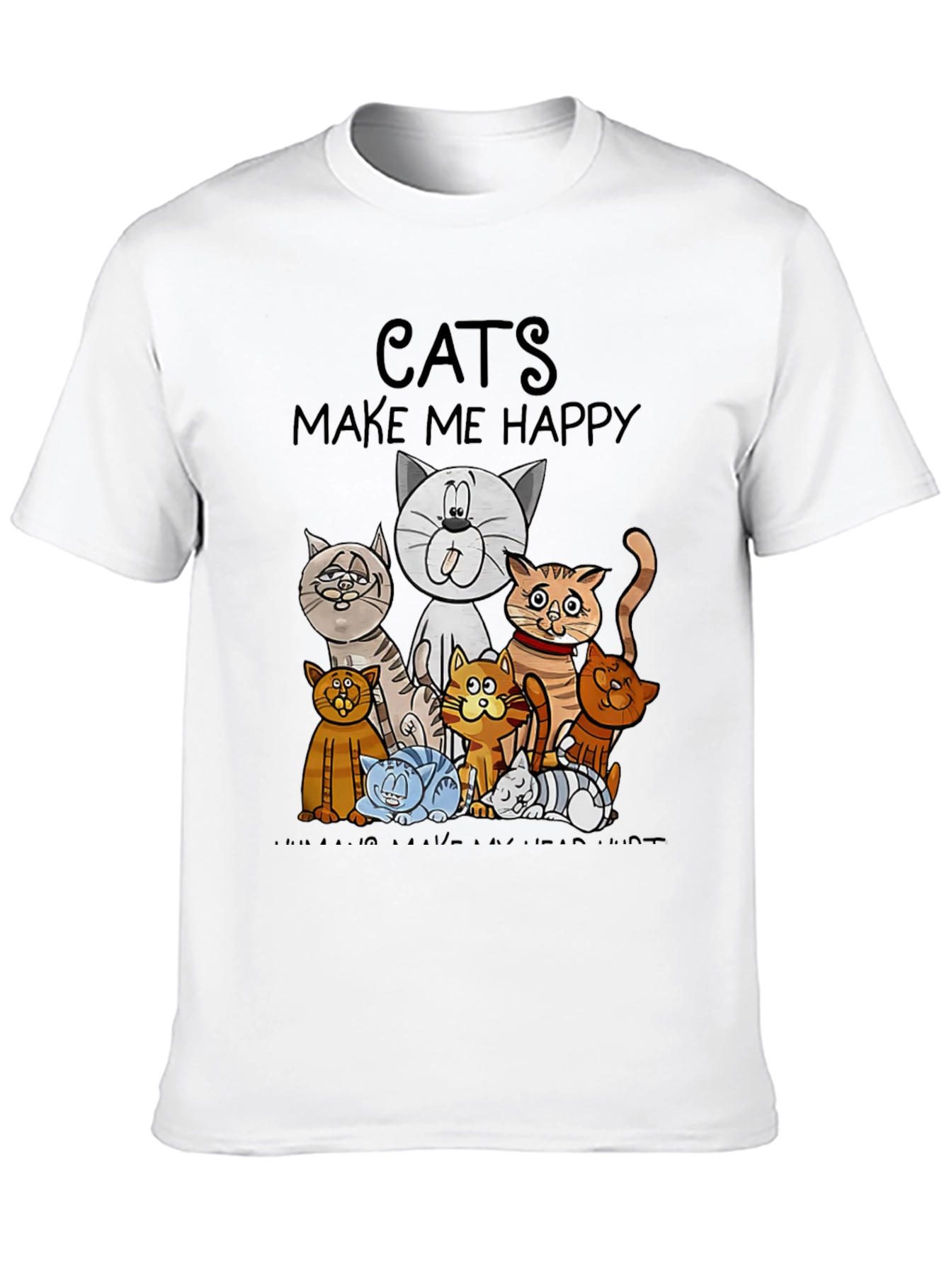 Black Cats Make Me Happy Graphic T-Shirt view 10