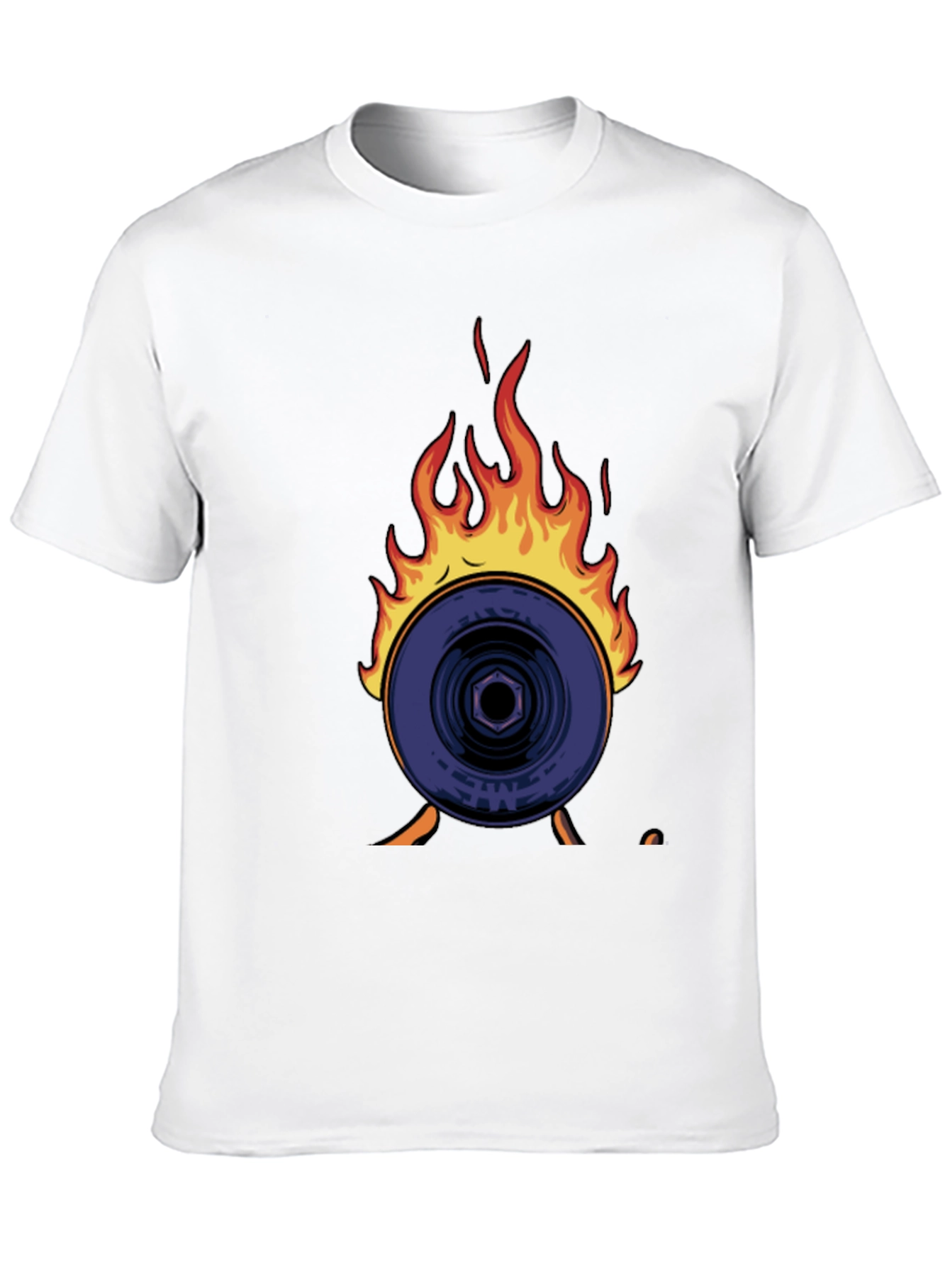 Black Flaming Record Graphic Tee - Bold Statement Shirt view 10