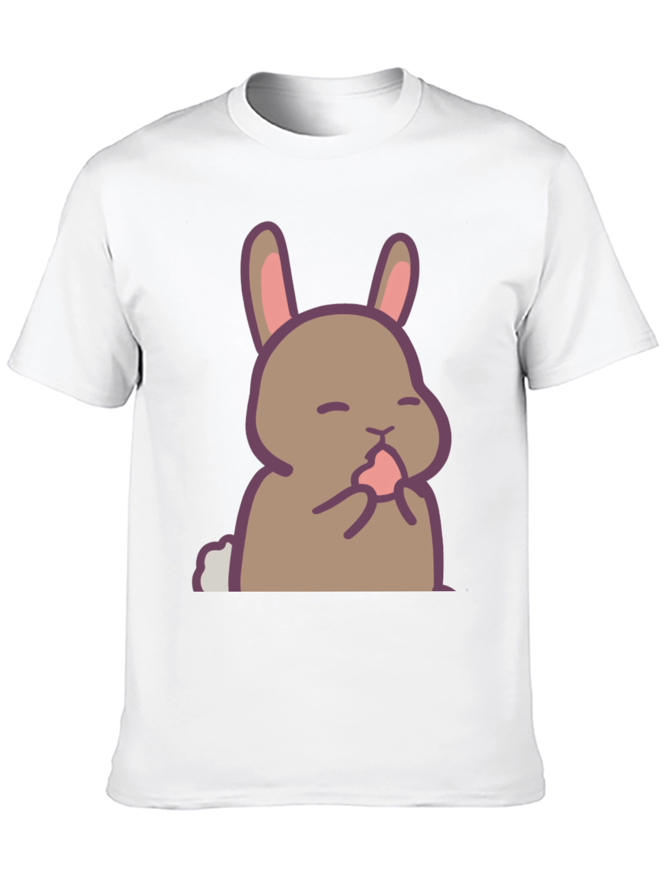 Black Cute Rabbit Graphic Black T-Shirt view 10