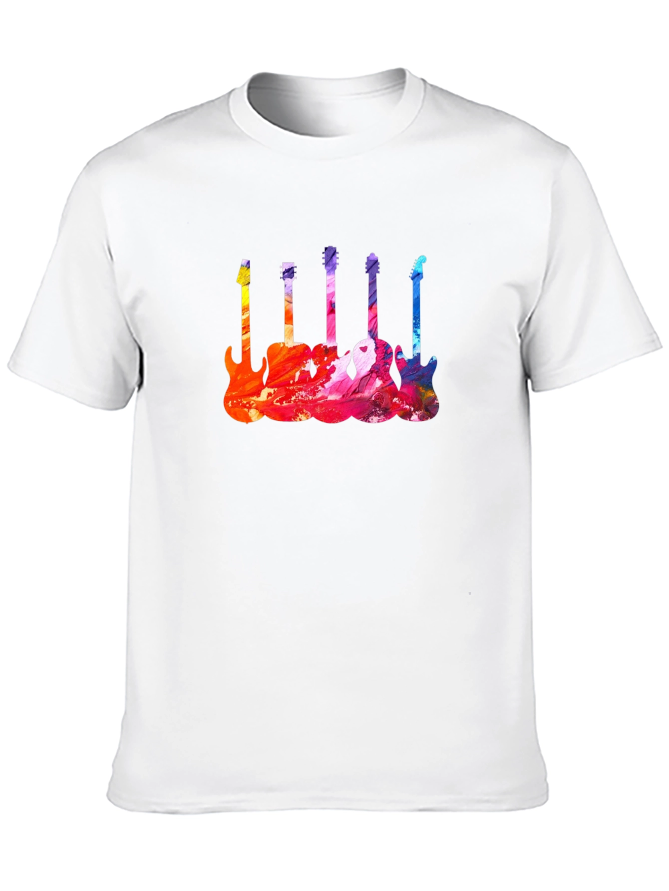 Black Colorful Guitar T-Shirt - Music Lover Tee view 10