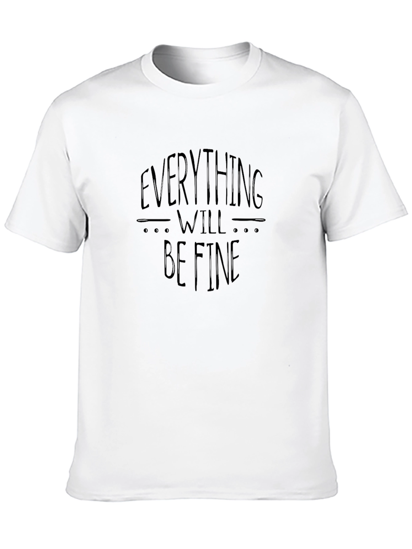 Black Everything Will Be Fine Graphic Tee - Black view 10