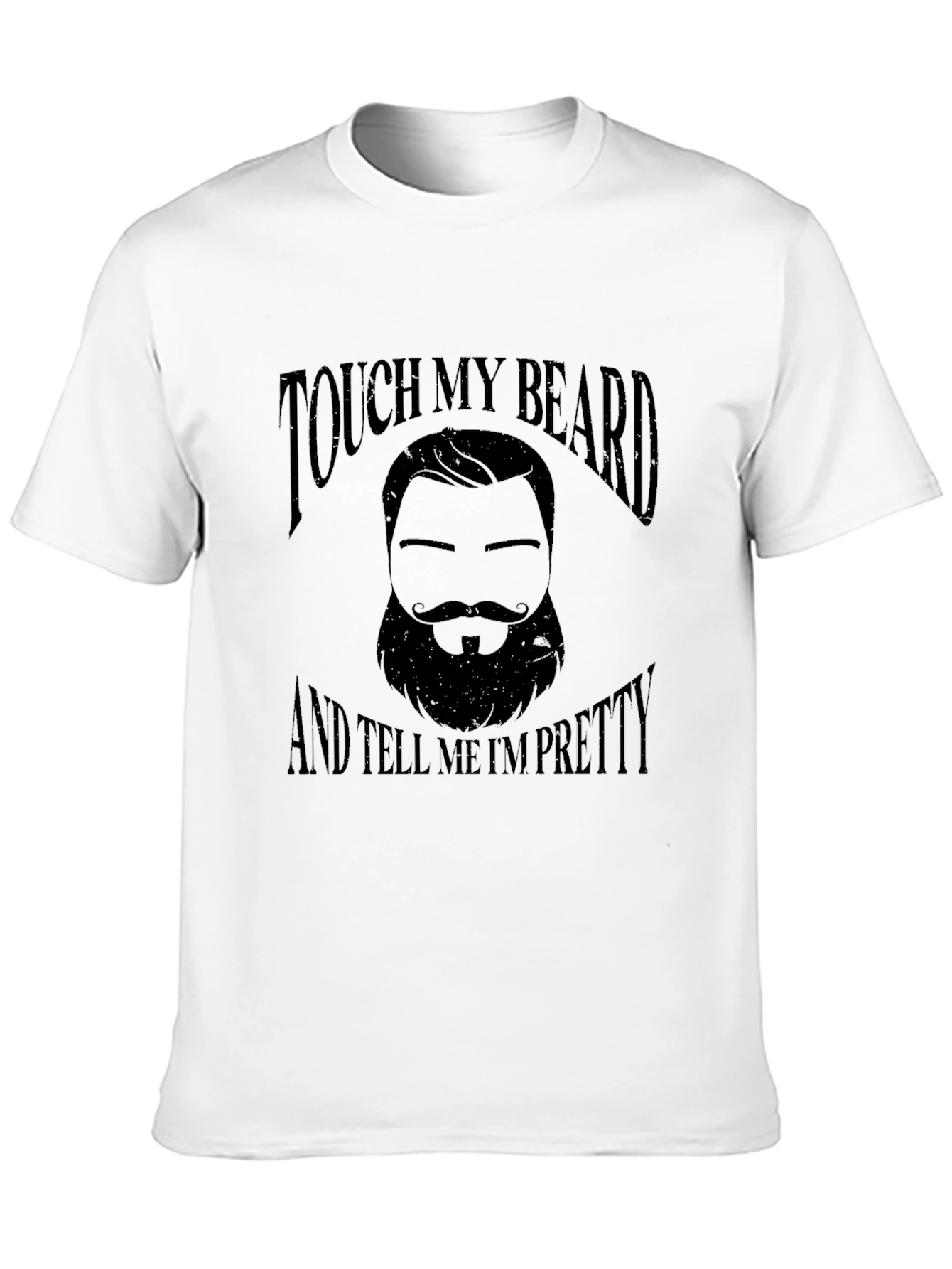 Black Touch My Beard Funny Graphic Tee view 10