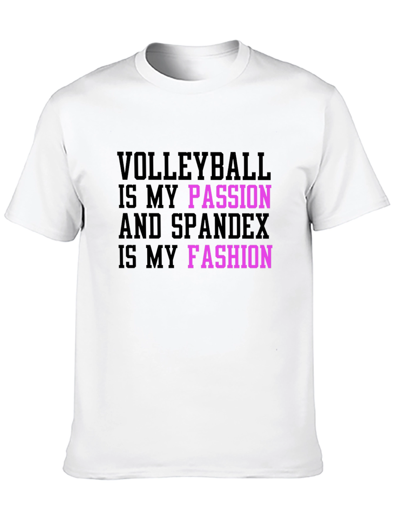 Black Volleyball Passion Spandex Fashion T-Shirt view 10