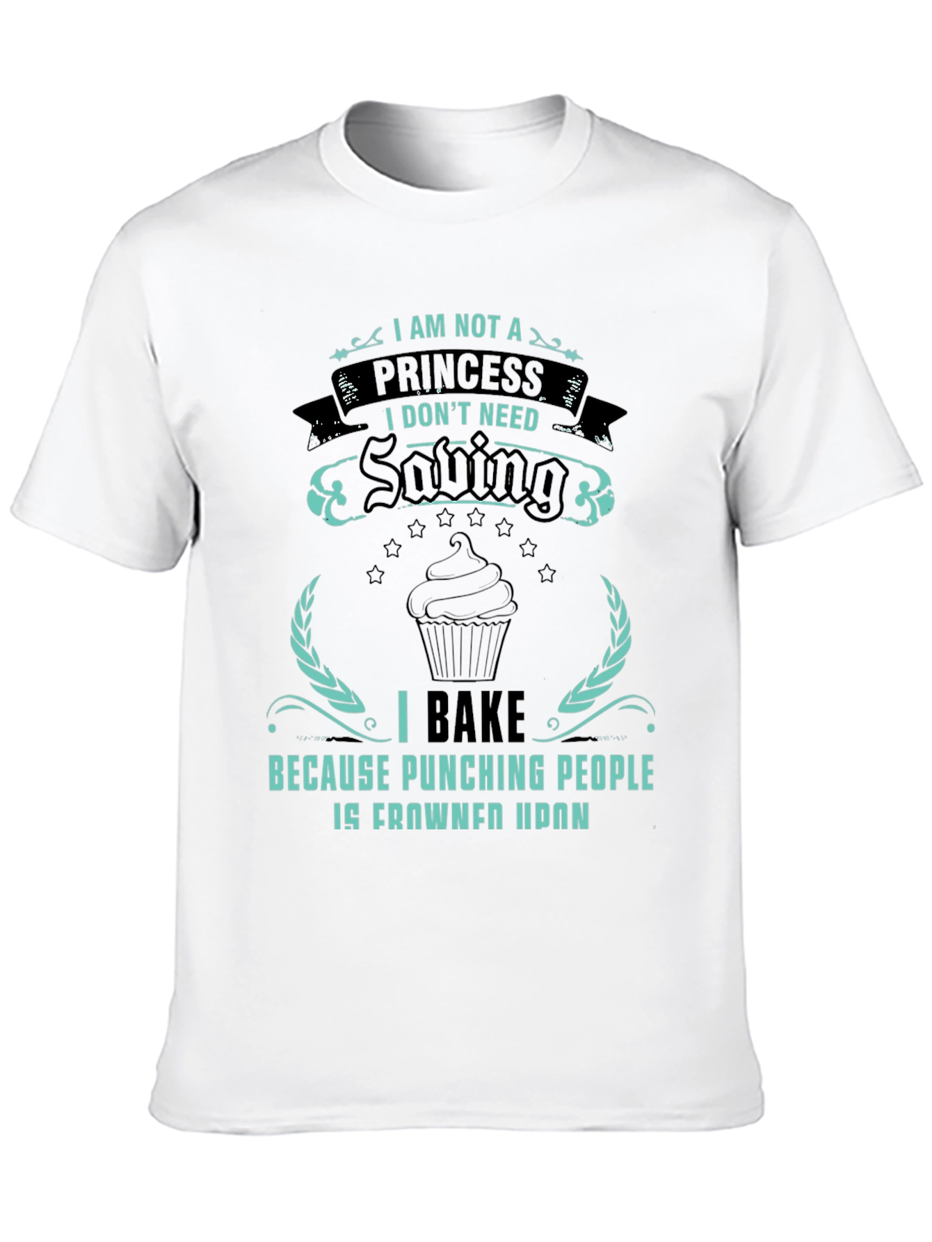Black I Bake Tee - Princess Saving Baker Pun T-Shirt view 10