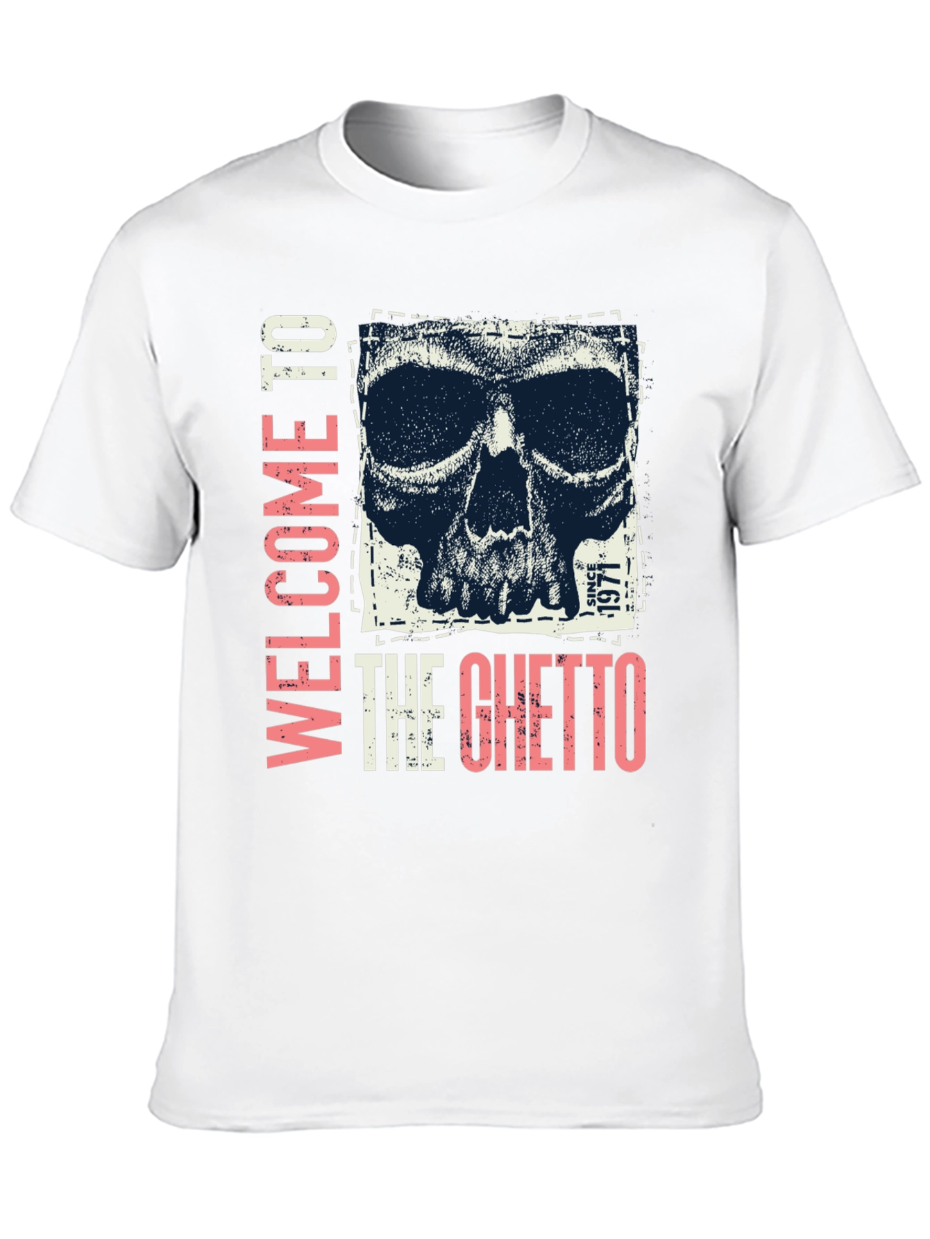 Black Welcome To The Ghetto Skull Graphic Tee view 10