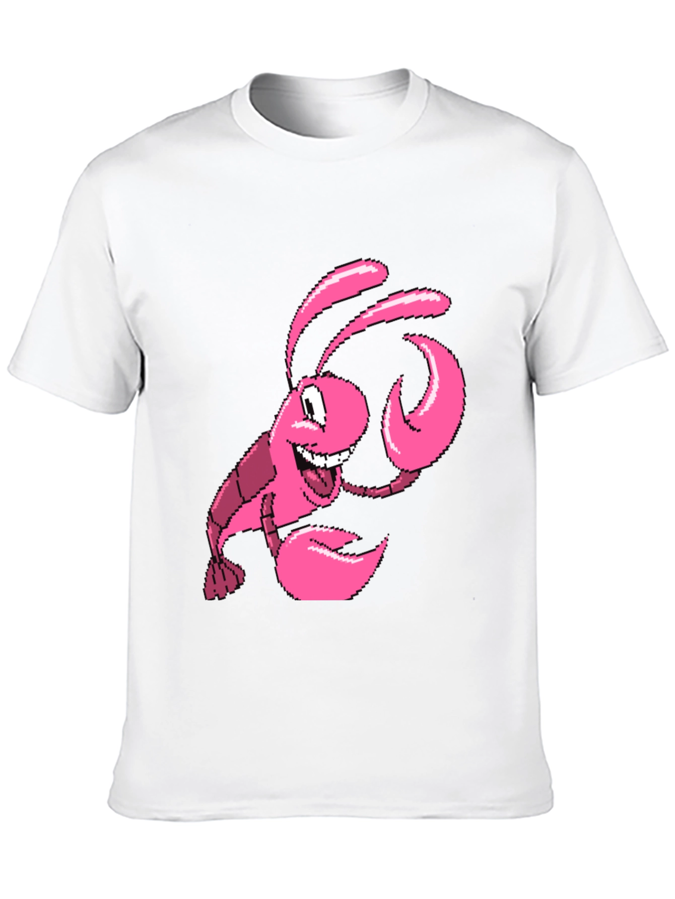 Black Pink Lobster Graphic Tee - Quirky Novelty T-Shirt view 10