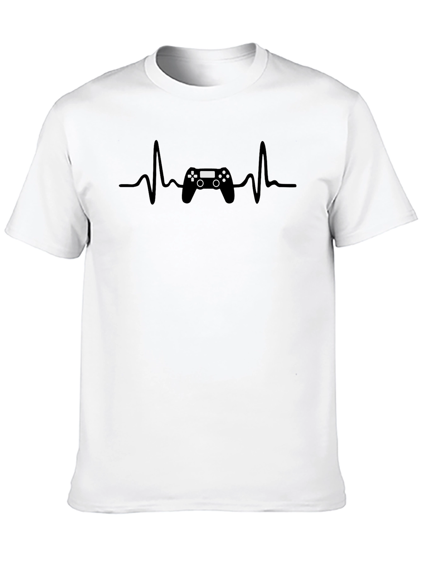 Black Gamer Heartbeat T-Shirt - Black view 10