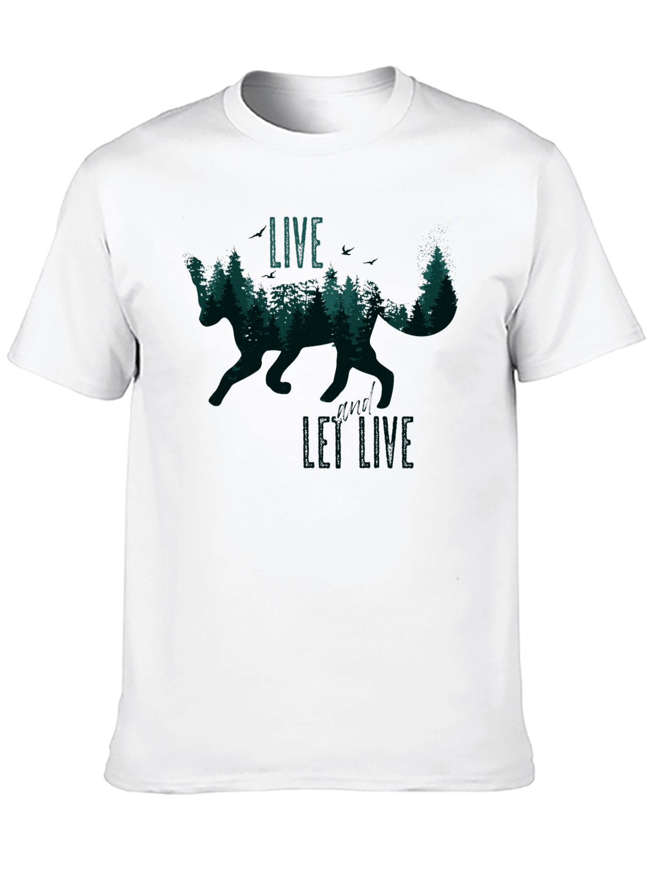 Black Live and Let Live Fox Graphic T-Shirt view 10