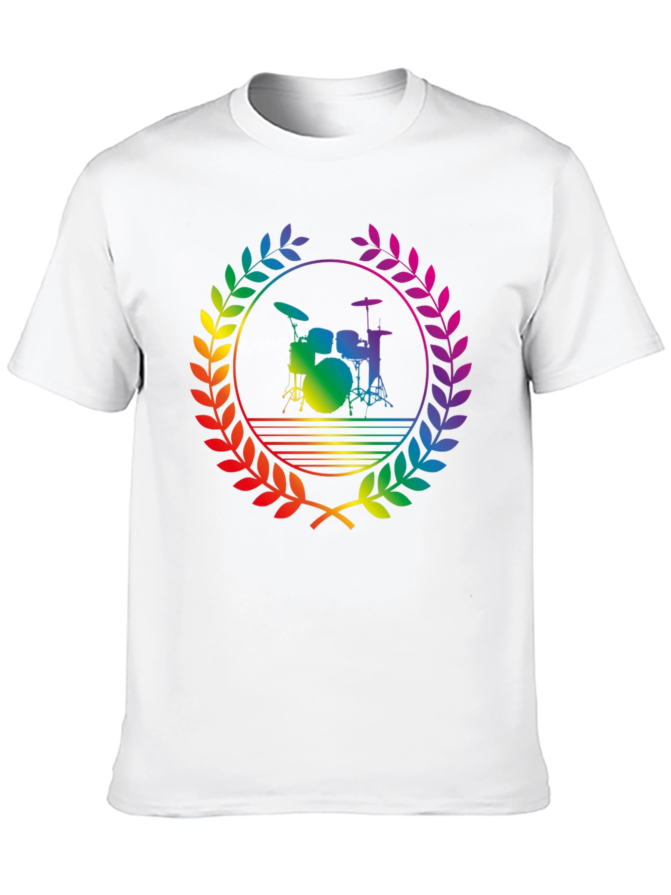 Black Rainbow Drummer T-Shirt - Black Cotton Music Tee view 10