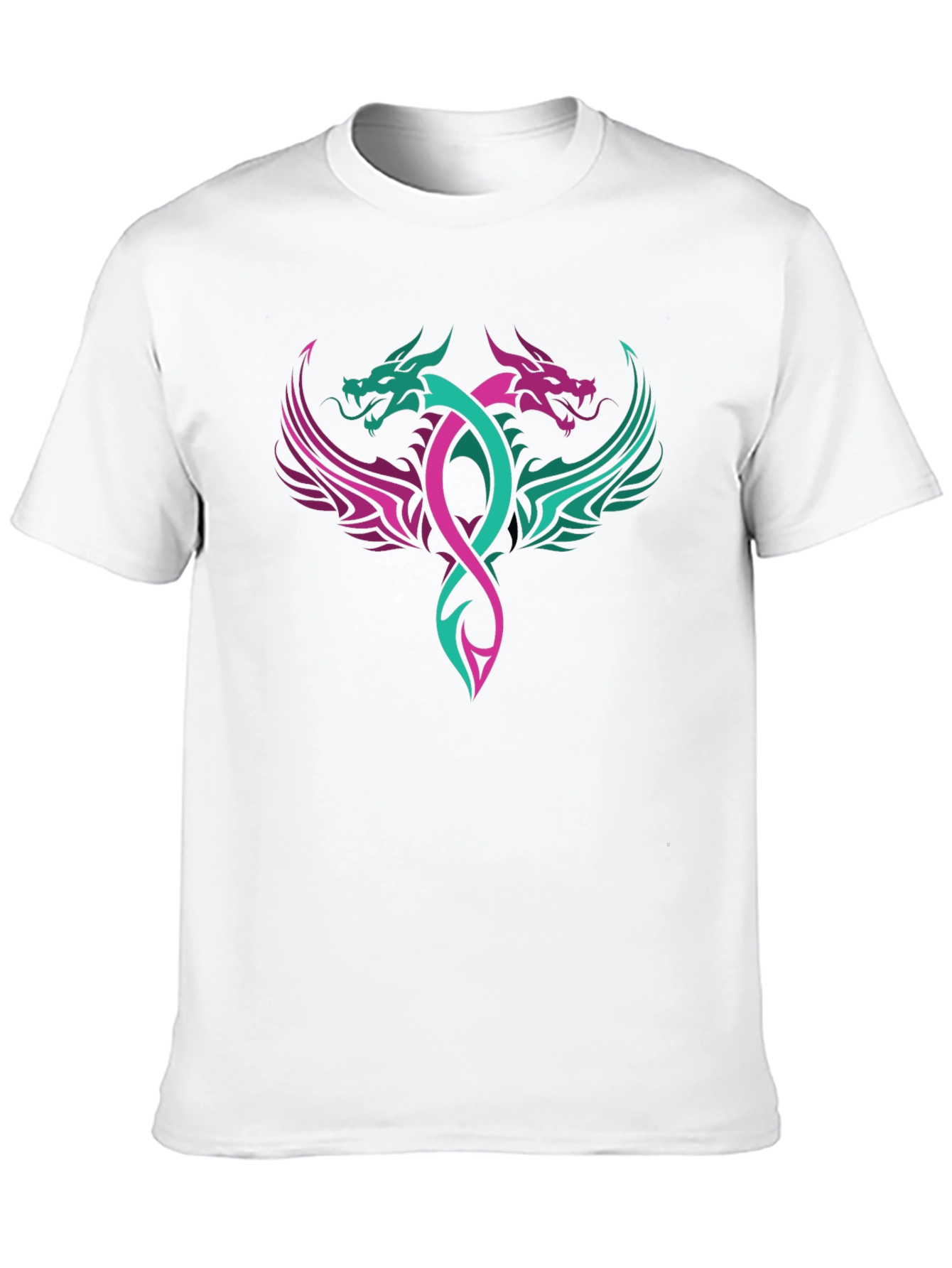 Black Dual Dragon Graphic Tee - Edgy Style view 10