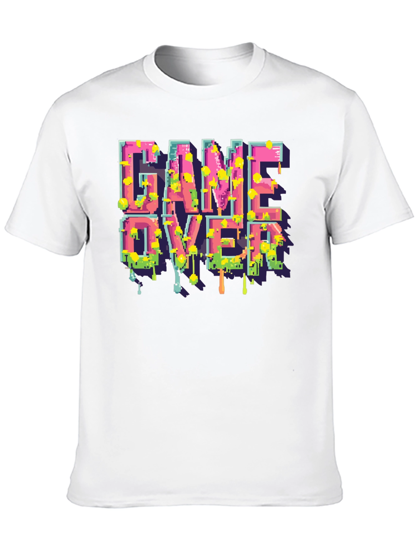 Black Game Over Pixelated T-Shirt view 10