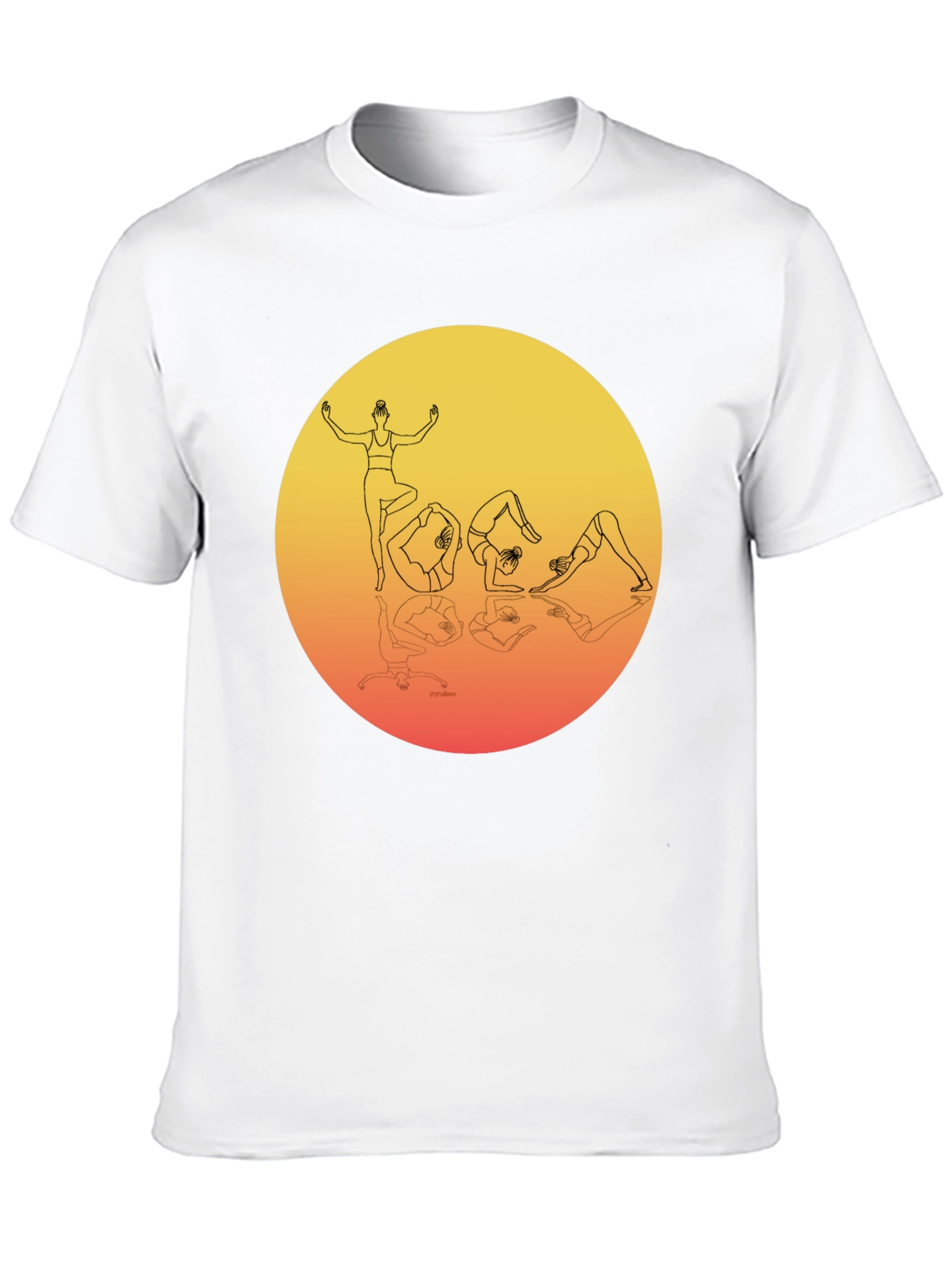 Black Yoga Pose Graphic Print Black T-Shirt view 10