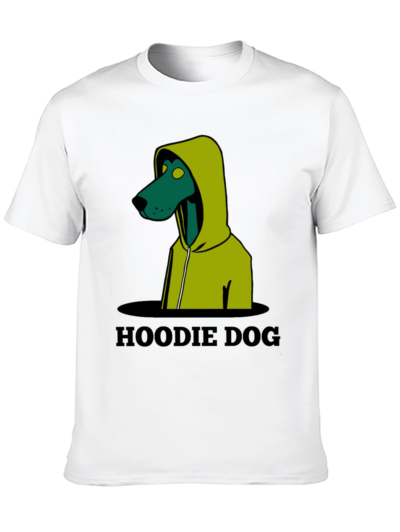 Black Hoodie Dog Graphic T-Shirt - Unique Design view 10