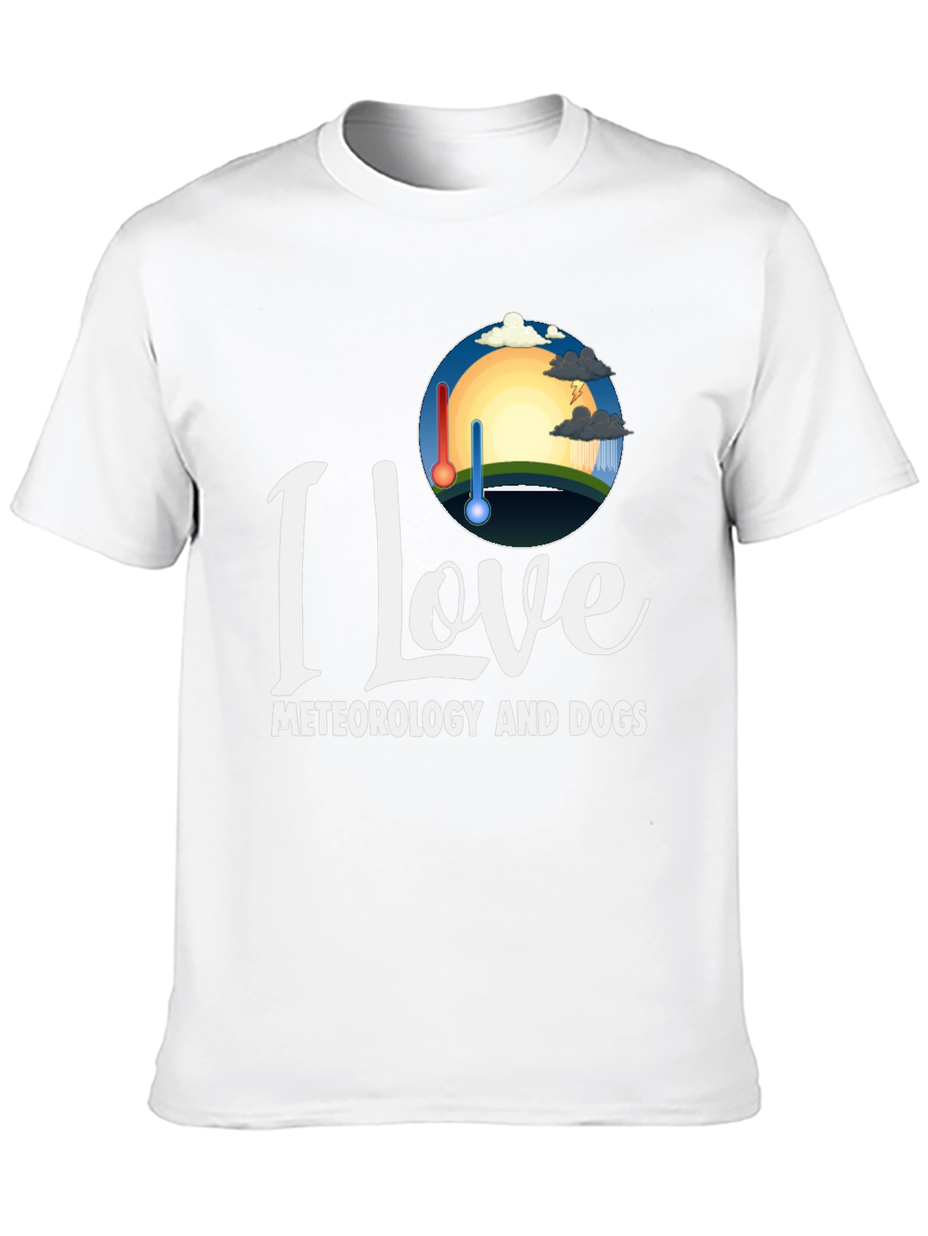 Black I Love Meteorology and Dogs T-Shirt view 10