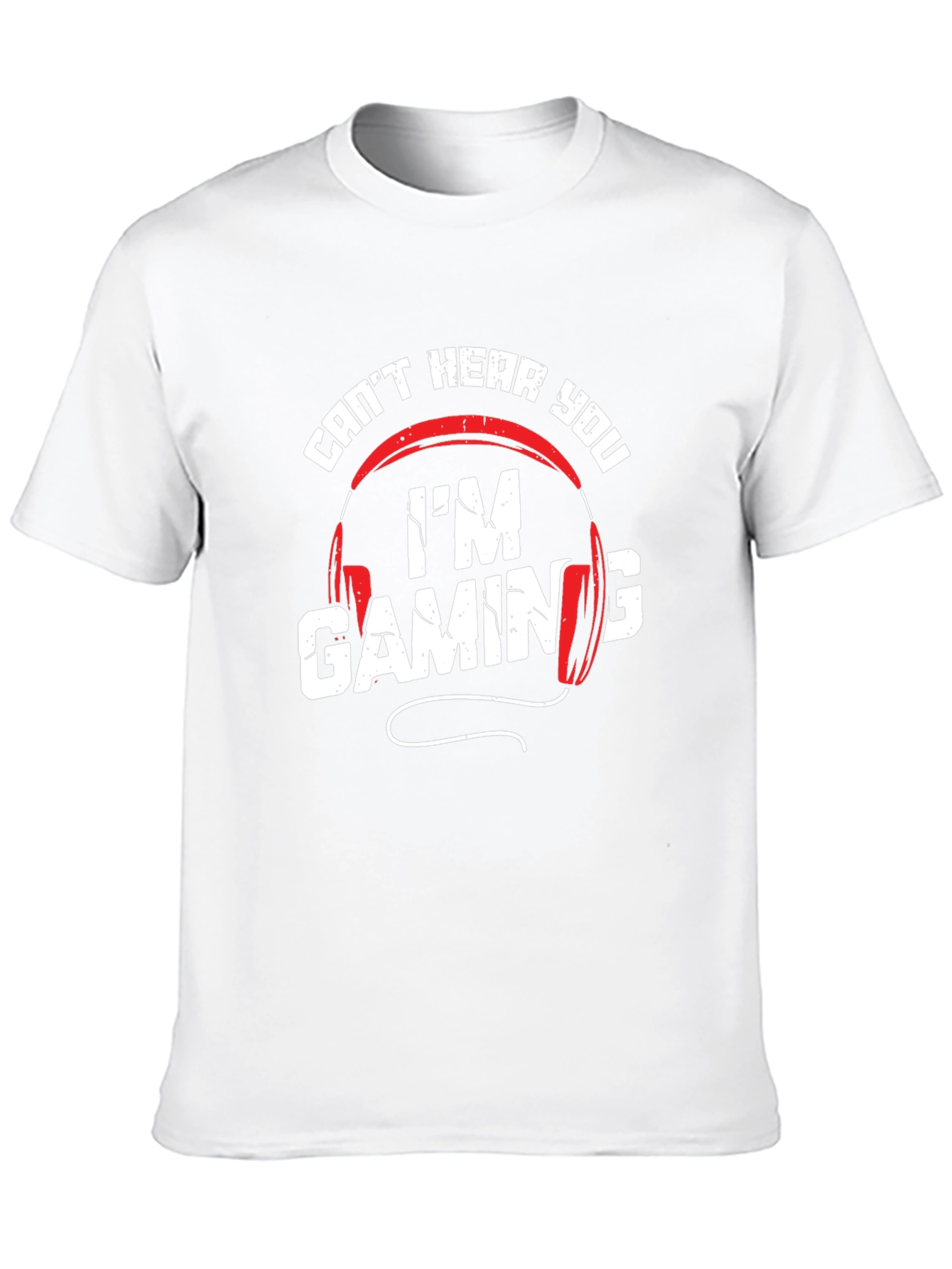 Black Gaming Headset T-Shirt: Can't Hear You I'm Gaming Black Tee view 10
