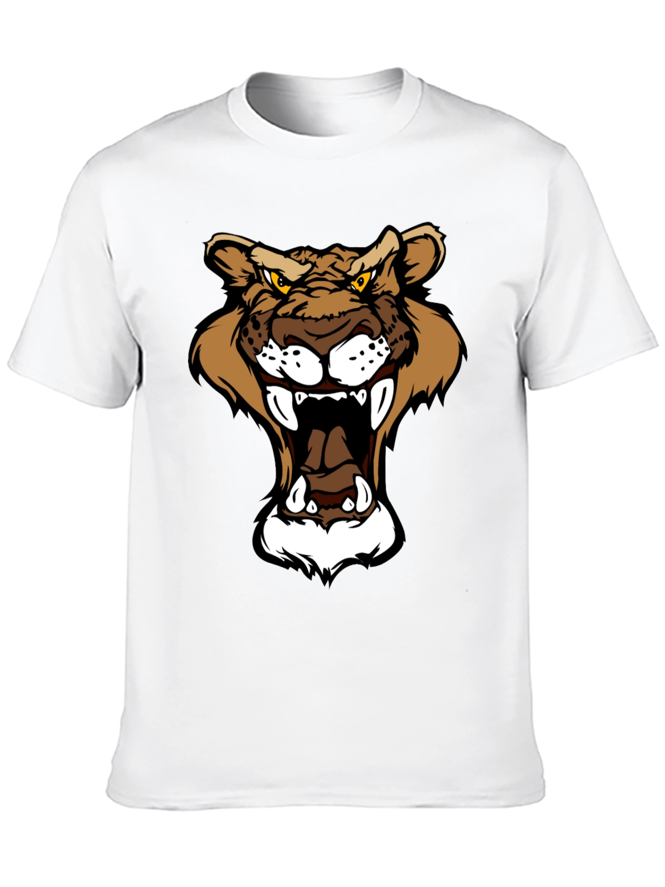 Black Roaring Mountain Lion Graphic T-Shirt view 10