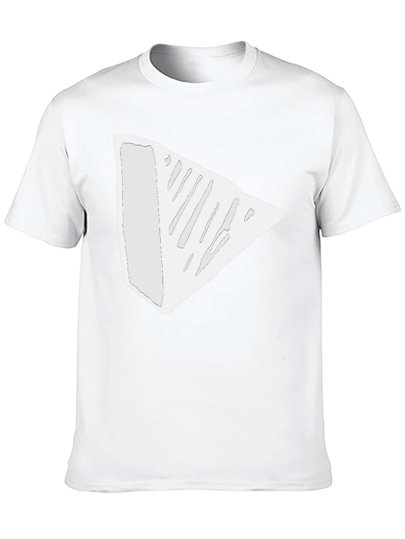 Black Modern Triangle Tee - Black Cotton Blend T-Shirt view 10