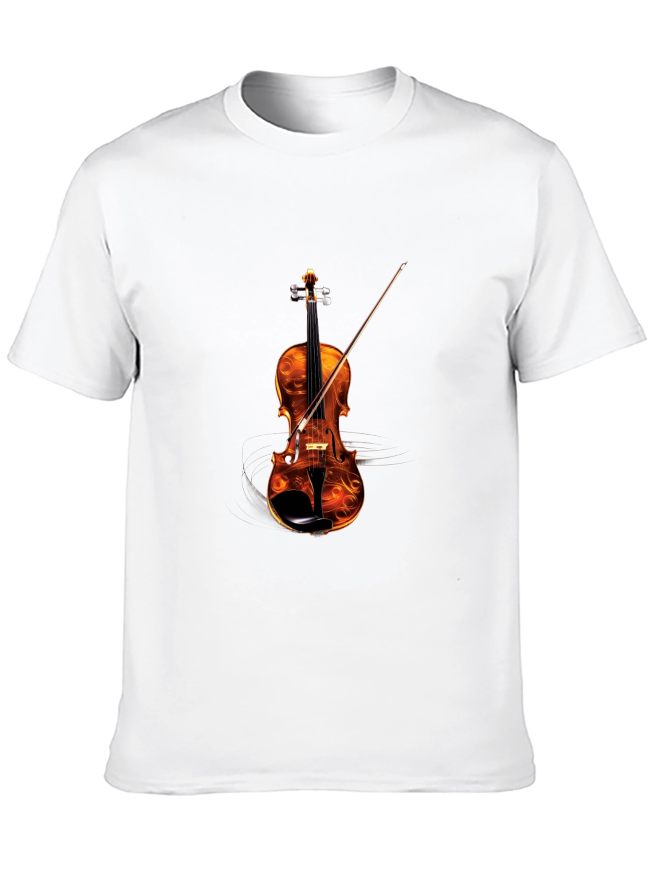 Black Fiery Violin Graphic Tee - Musician's Statement Shirt view 10