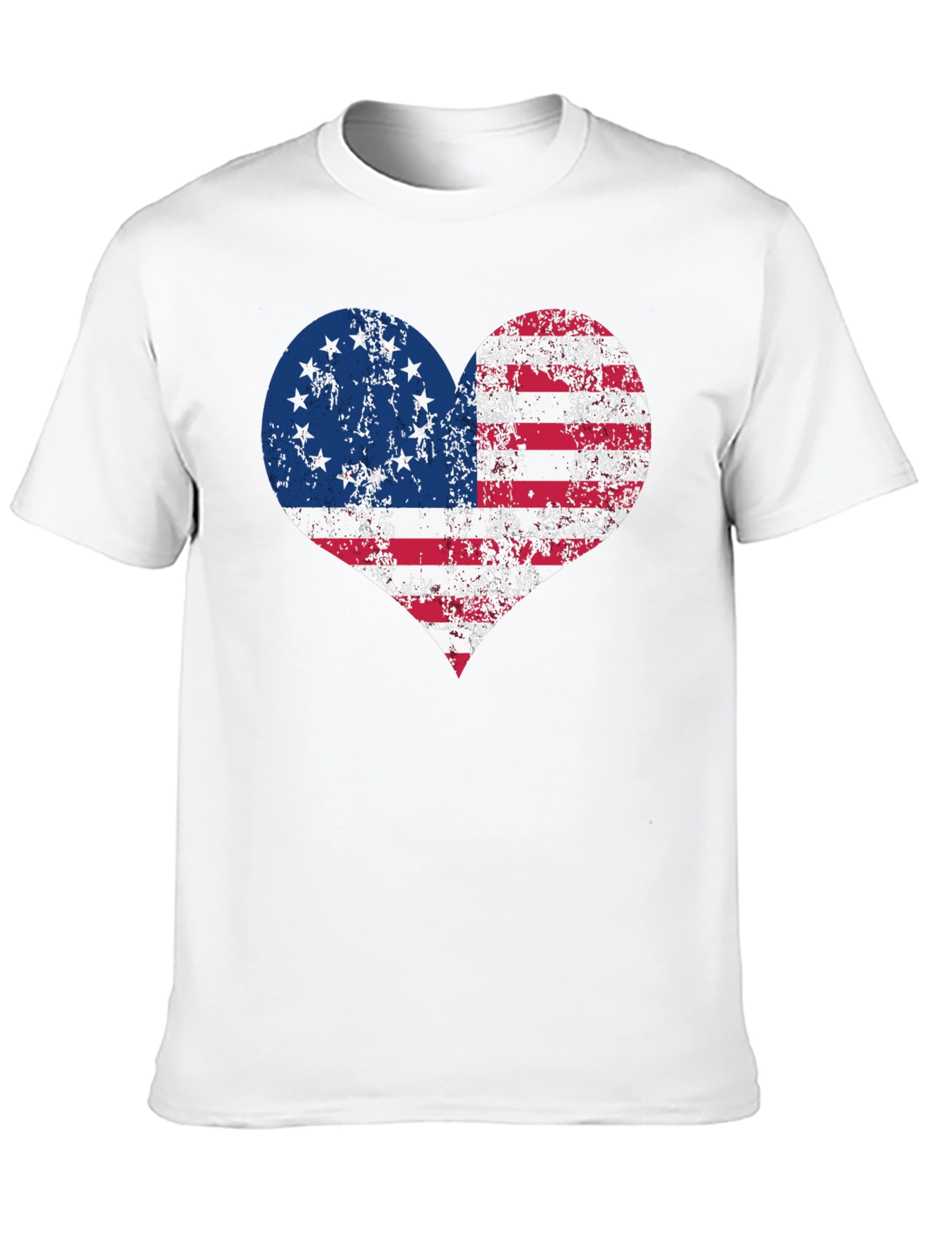 Black Patriotic Heart T-Shirt - USA Flag Design view 10
