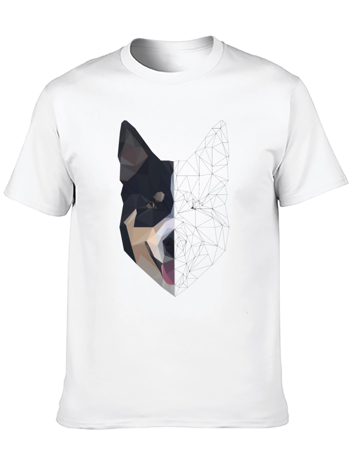 Black Abstract Dog Graphic Black T-Shirt view 10