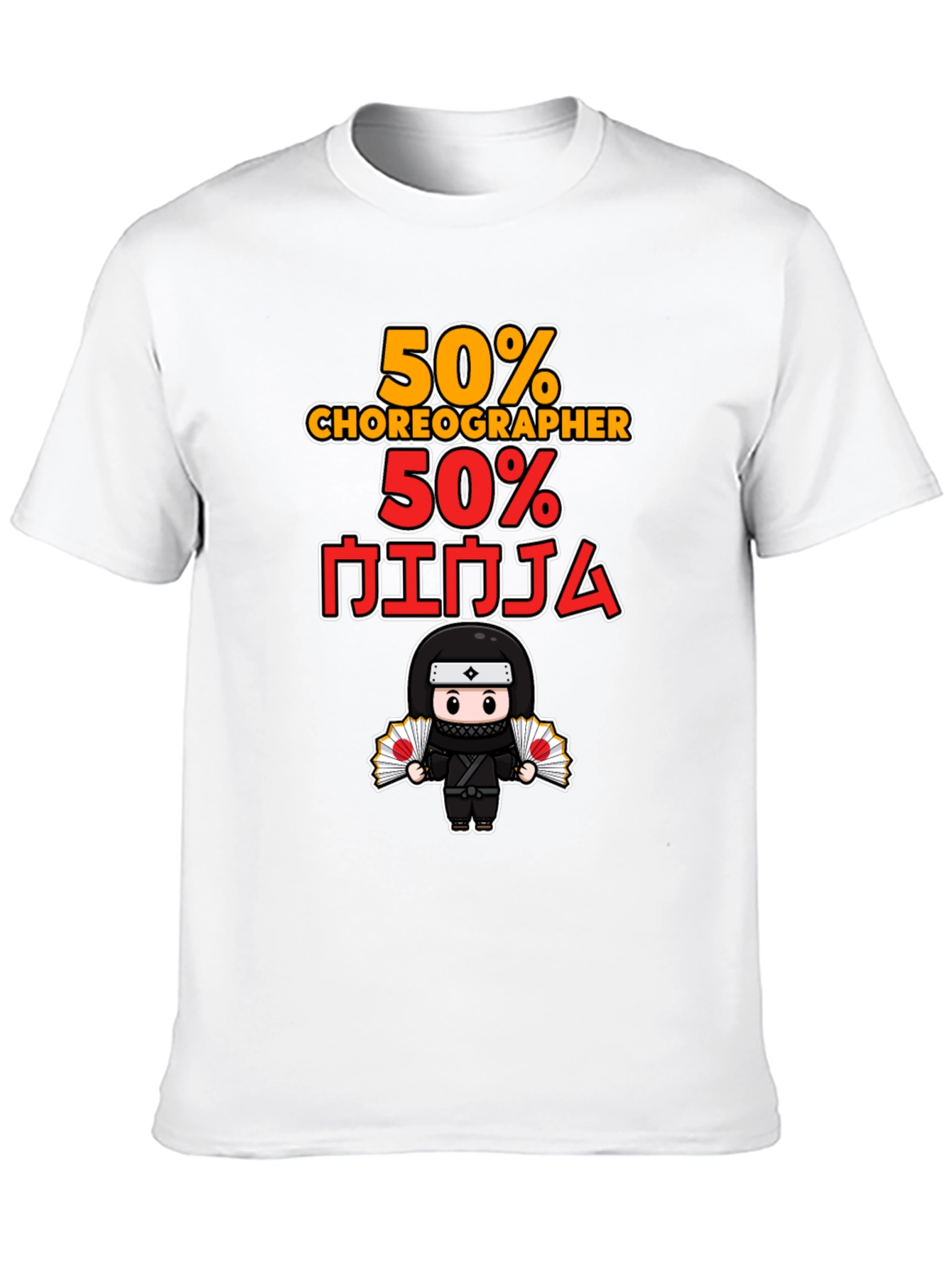 Black 50% Choreographer 50% Ninja Graphic T-Shirt view 10