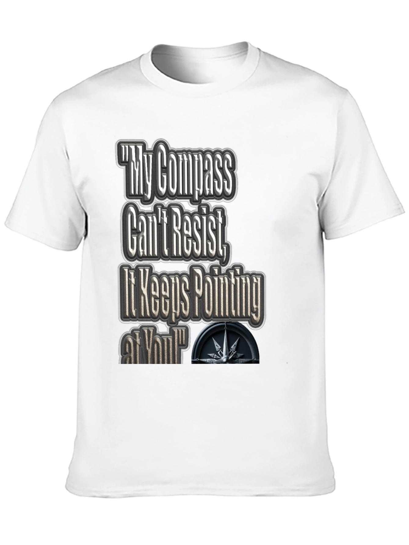 Black Compass Pointing Graphic T-Shirt view 10