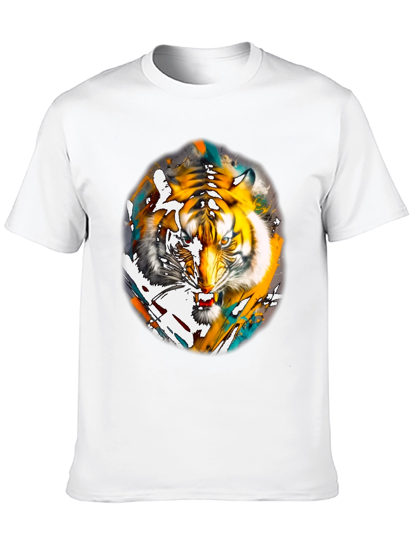 Black Tiger Graphic Print Black T-Shirt view 10