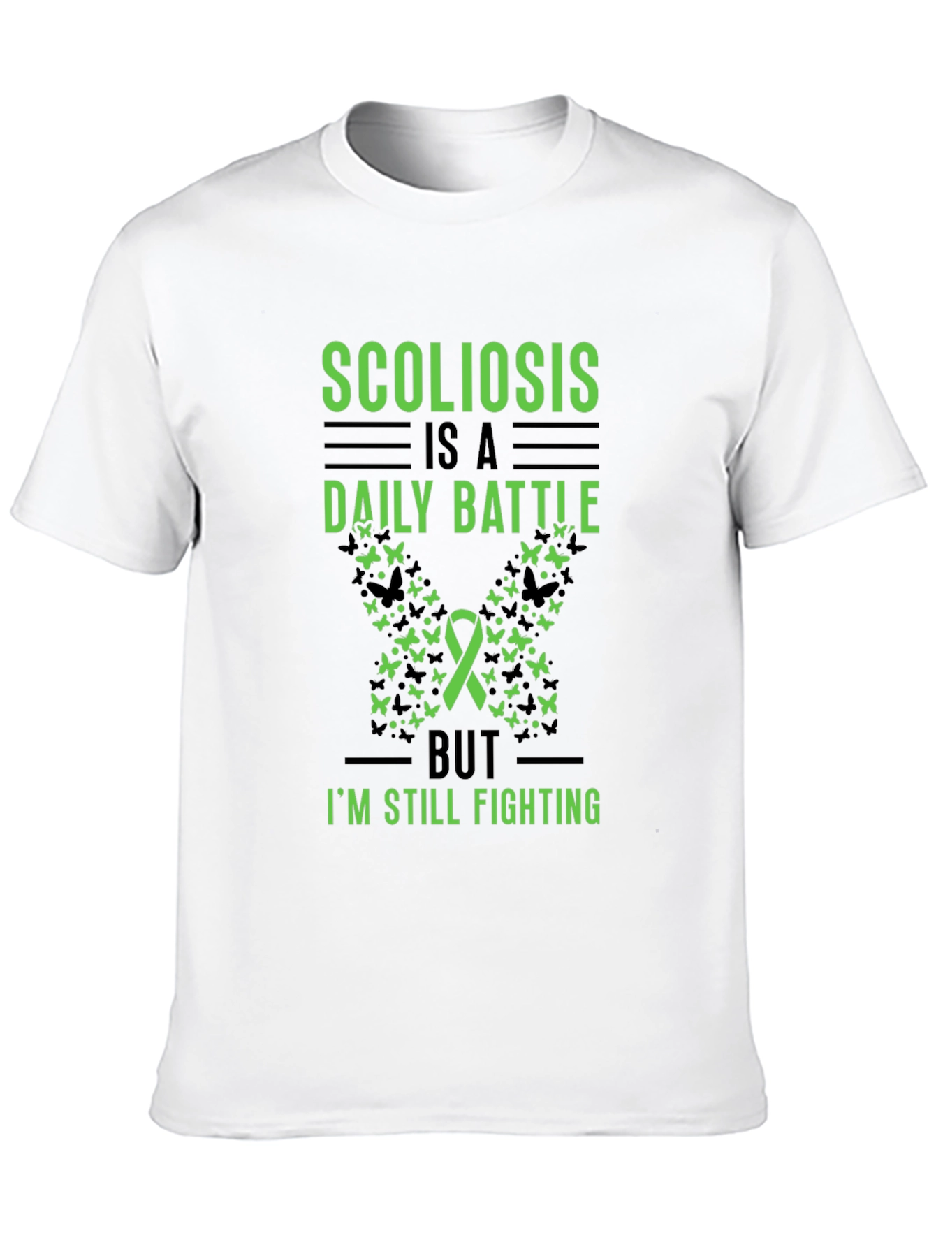 Black Scoliosis Awareness T-Shirt - Daily Battle Fighter view 10