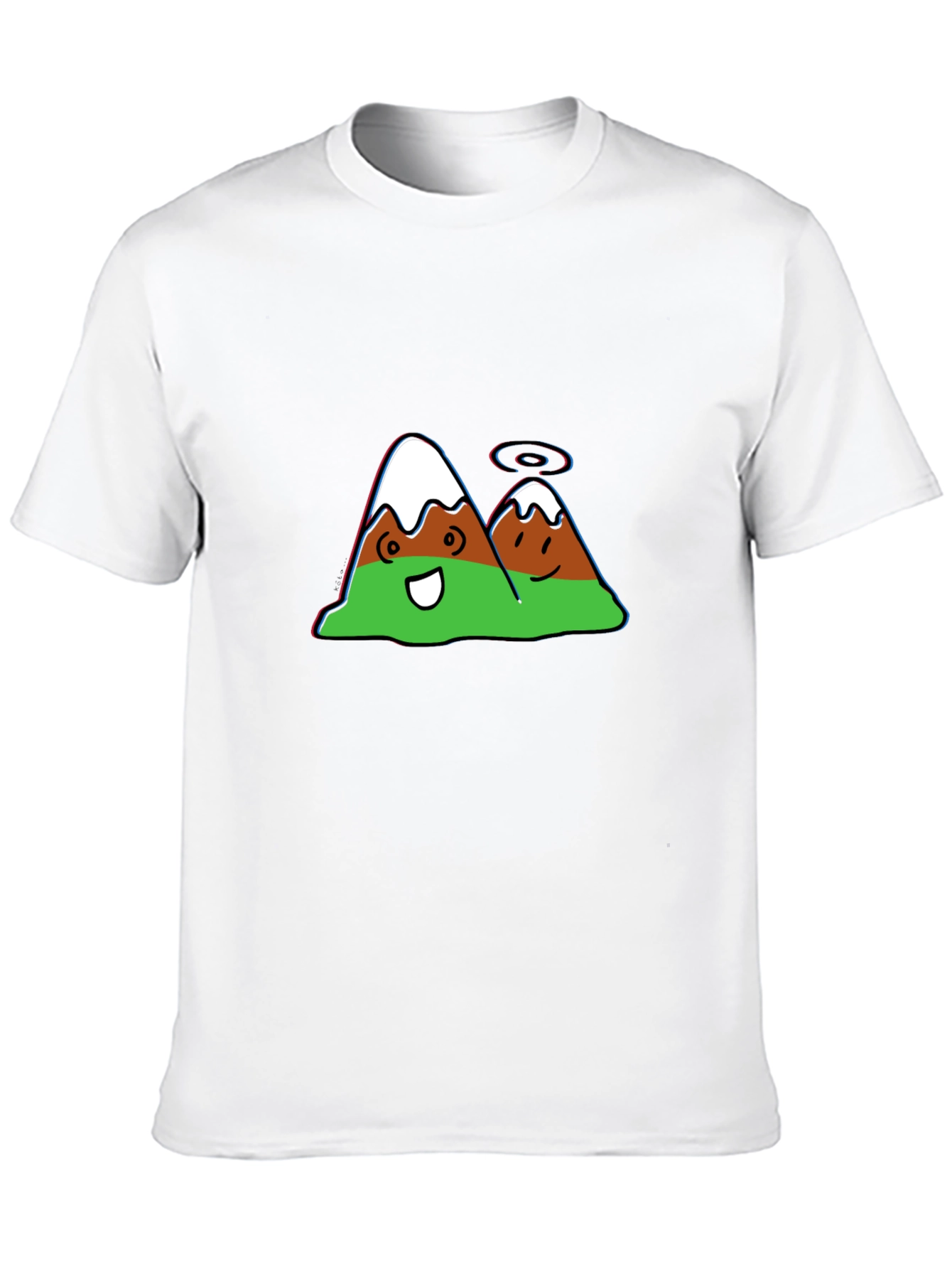 Black Cartoon Mountain Graphic Black Tee view 10