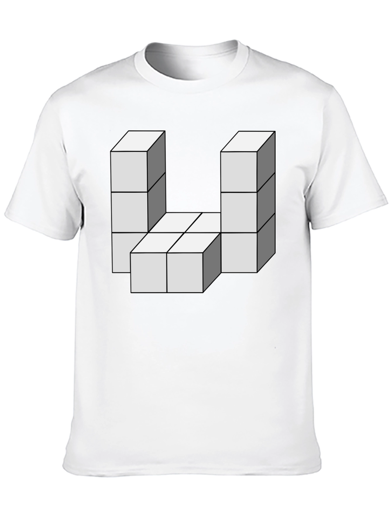 Black Optical Illusion Block Graphic Tee view 10