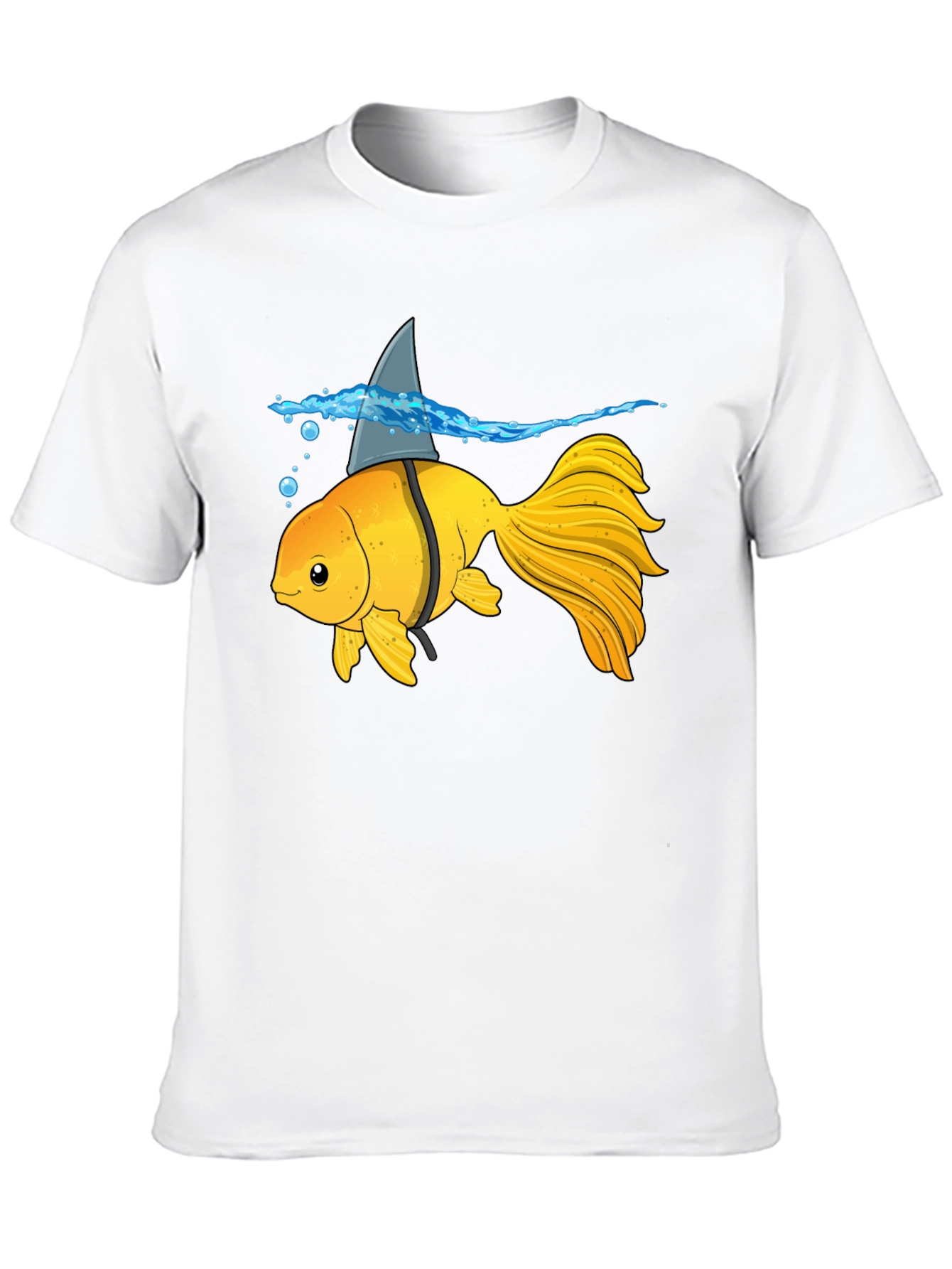 Black Goldfish Shark Fin Humor T-Shirt view 10