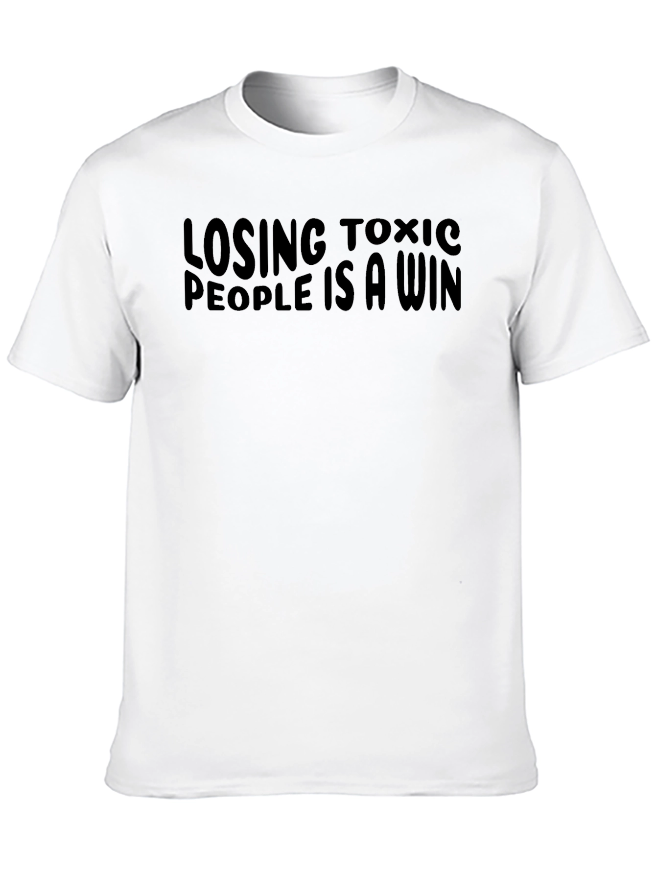 Black Losing Toxic People T-Shirt - Short Sleeve Crew Neck view 10