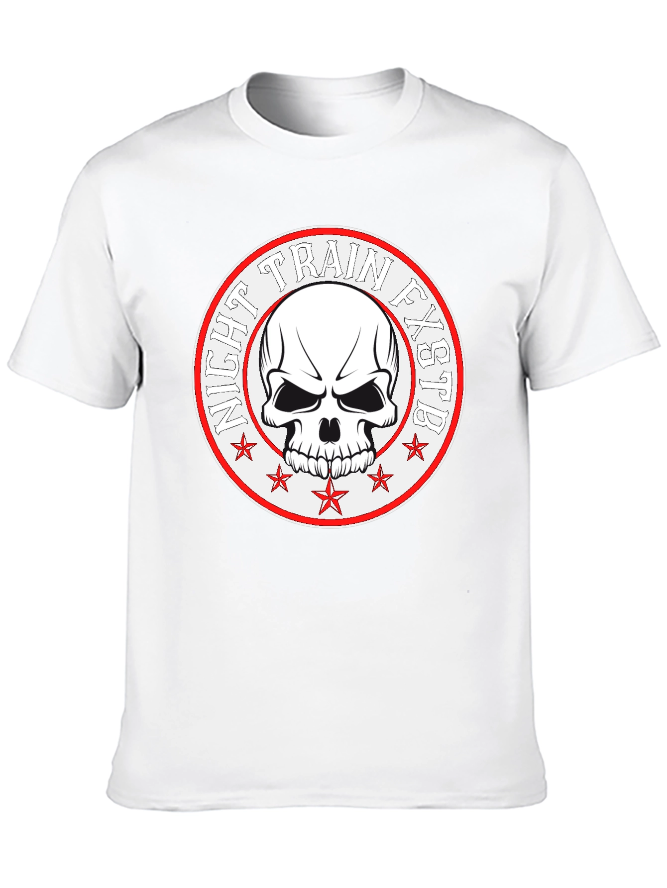 Black Night Train FXSTB Skull Graphic T-Shirt view 10
