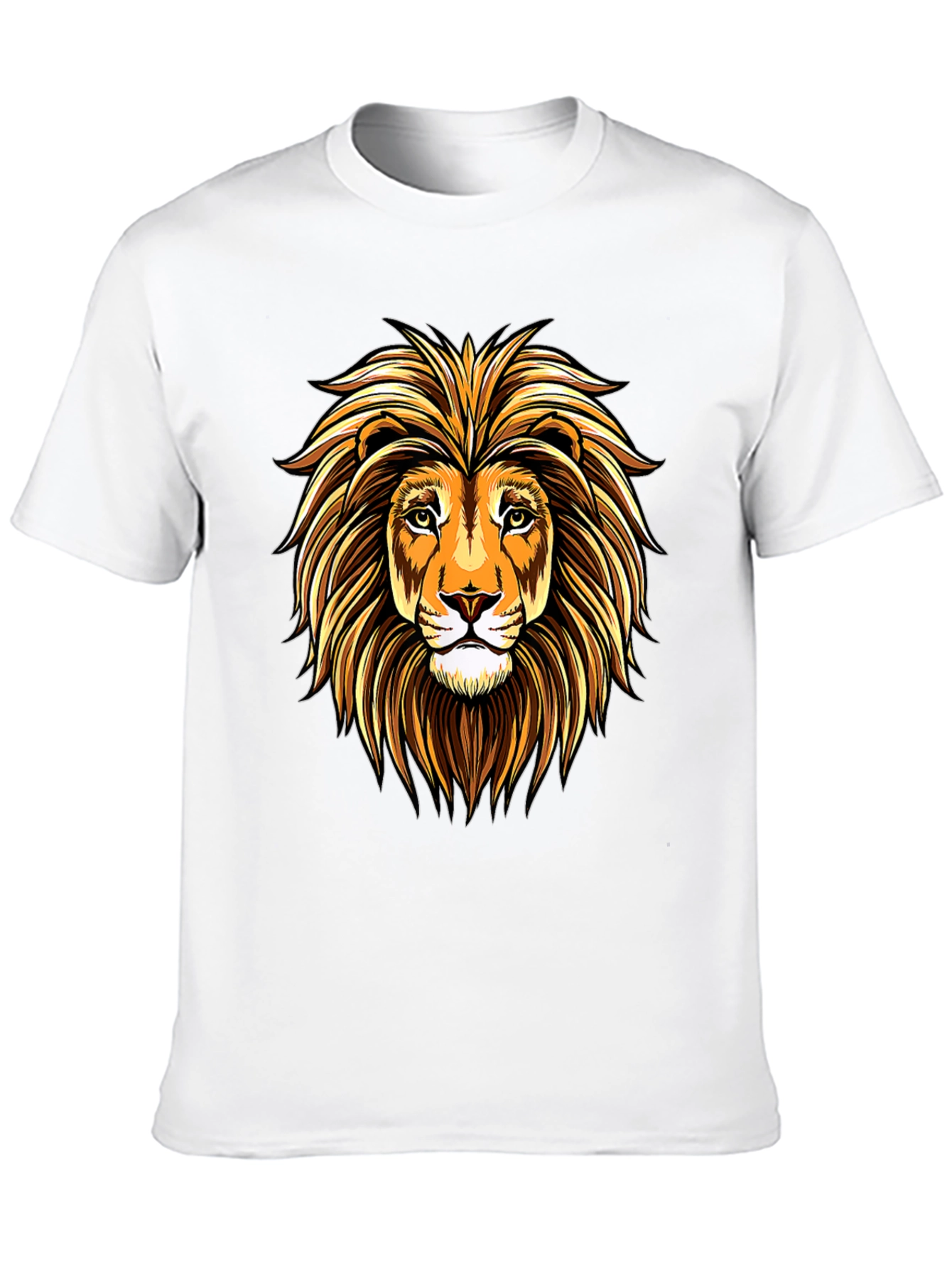 Black Lion Head Graphic Tee - Mens Black T-Shirt view 10