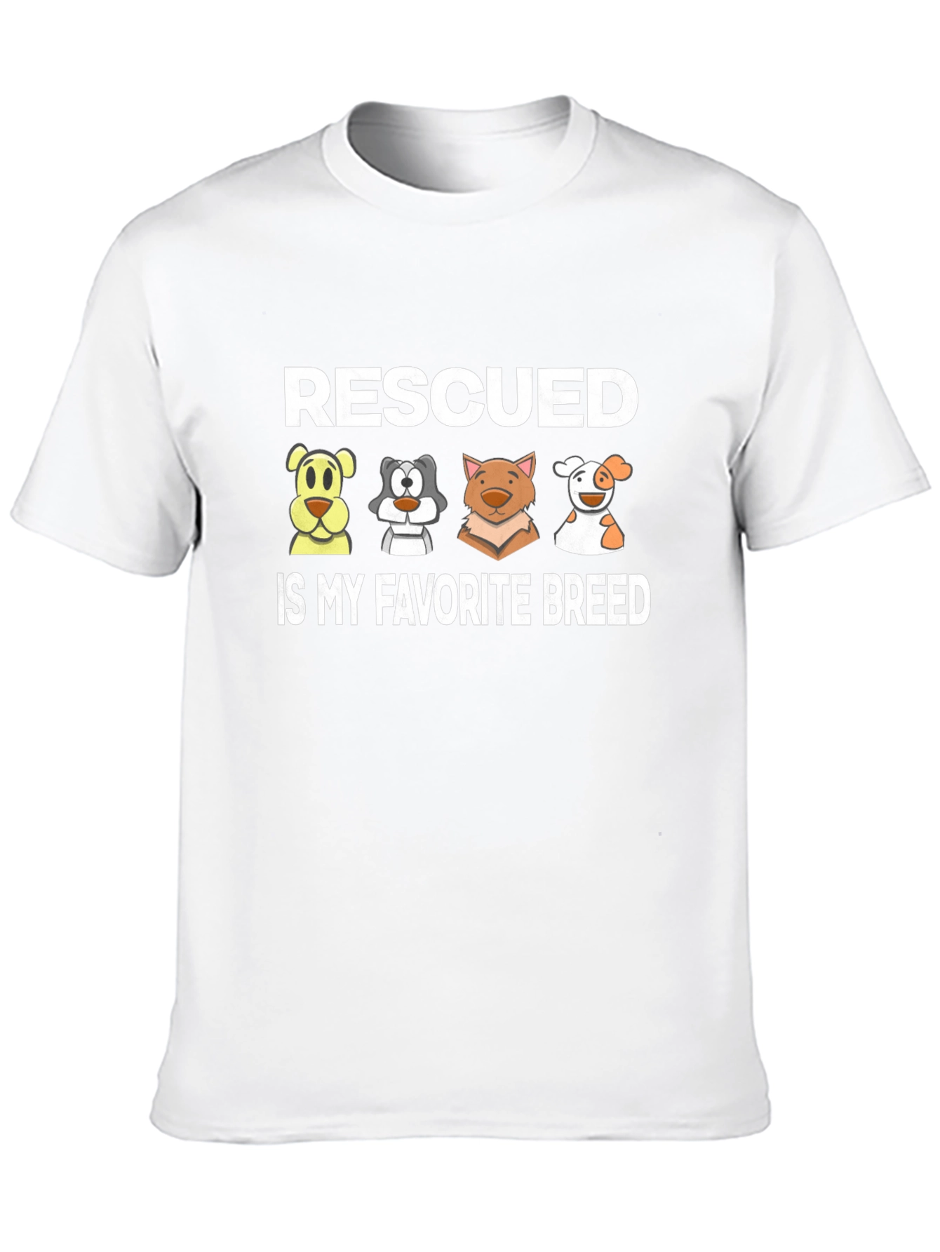 Black Rescued Is My Favorite Breed T-Shirt view 10