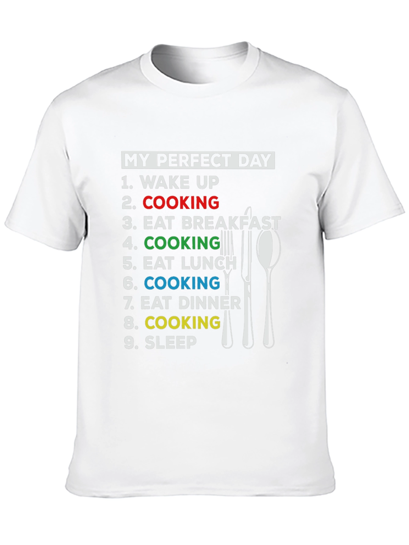 Black My Perfect Day Cooking T-Shirt - Chef Gift view 10