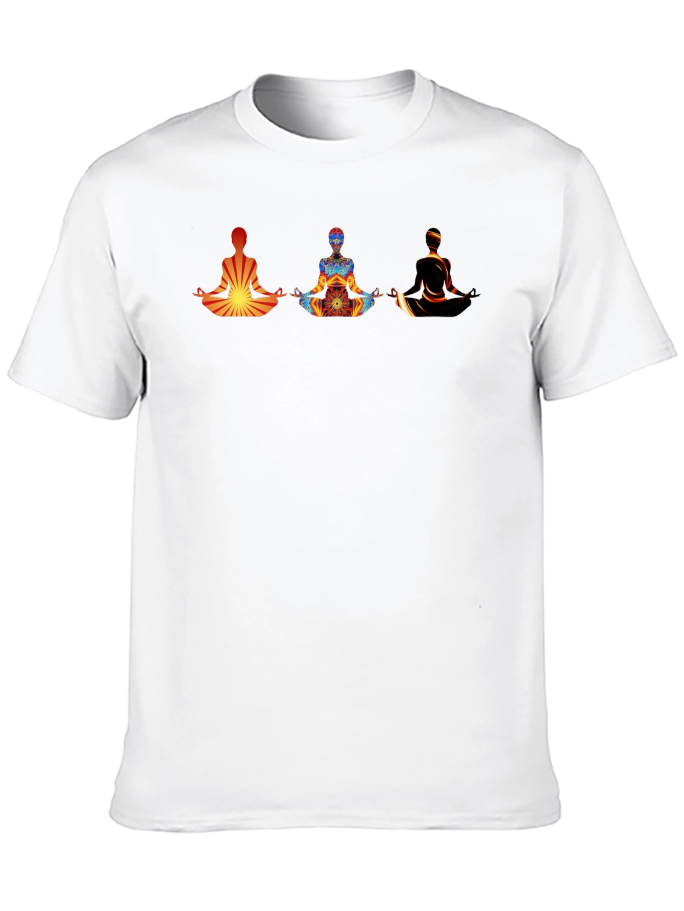 Black Meditating Figures Graphic Tee - Men's Black T-Shirt view 10