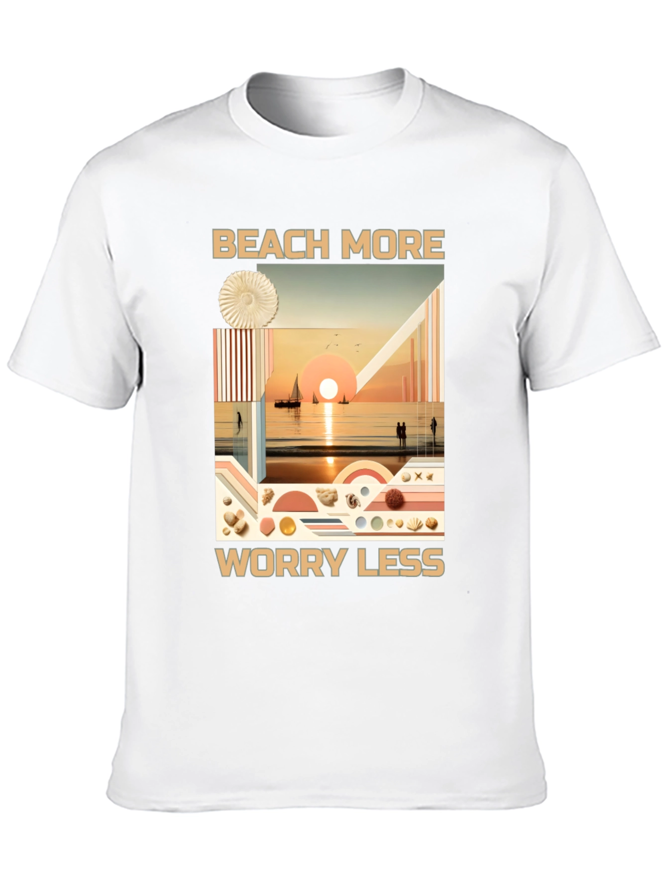 Black Beach More Worry Less Graphic Tee view 10
