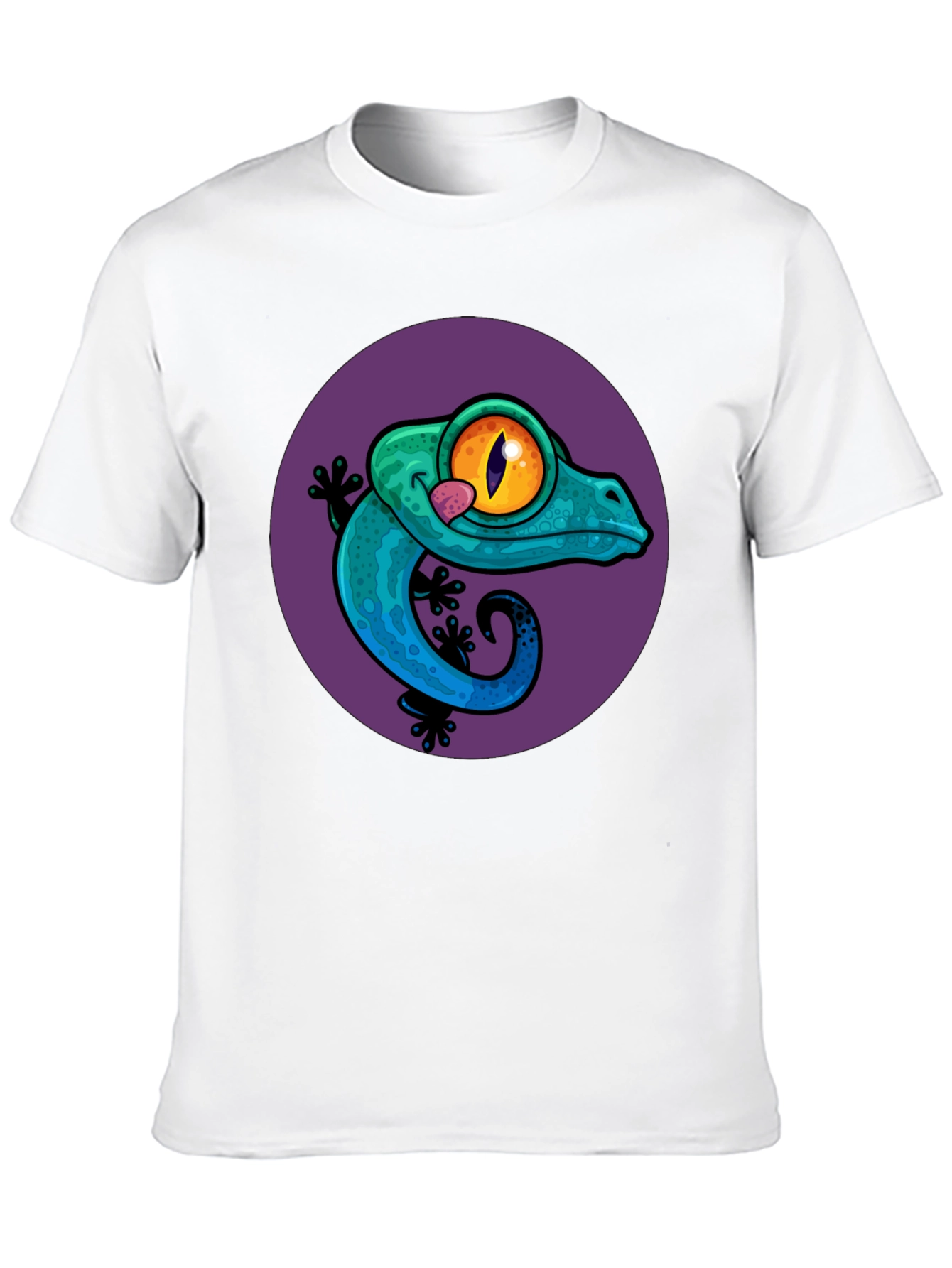 Black Gecko Graphic Tee - Cool Lizard Design T-Shirt view 10