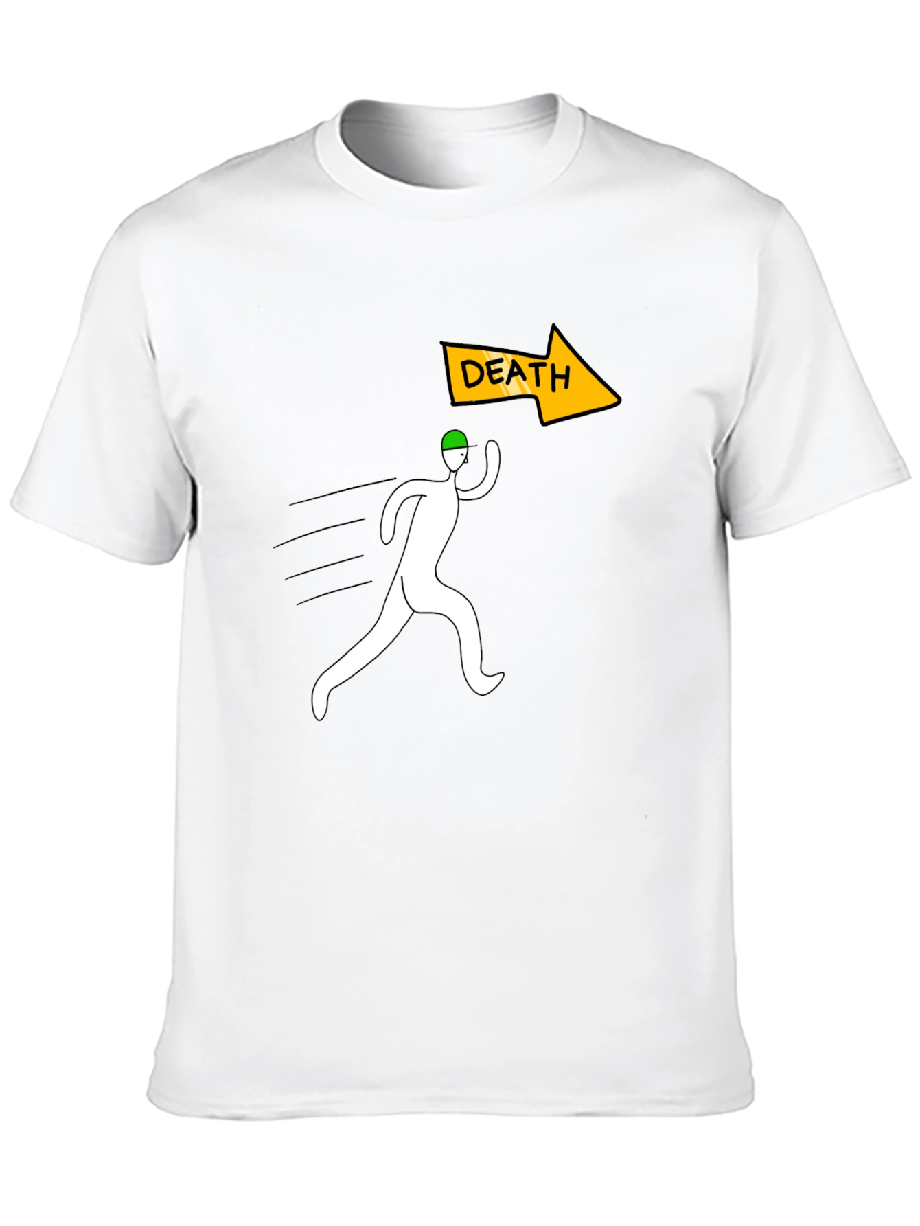 Black Run From Death Graphic Tee - Black Cotton T-Shirt view 10