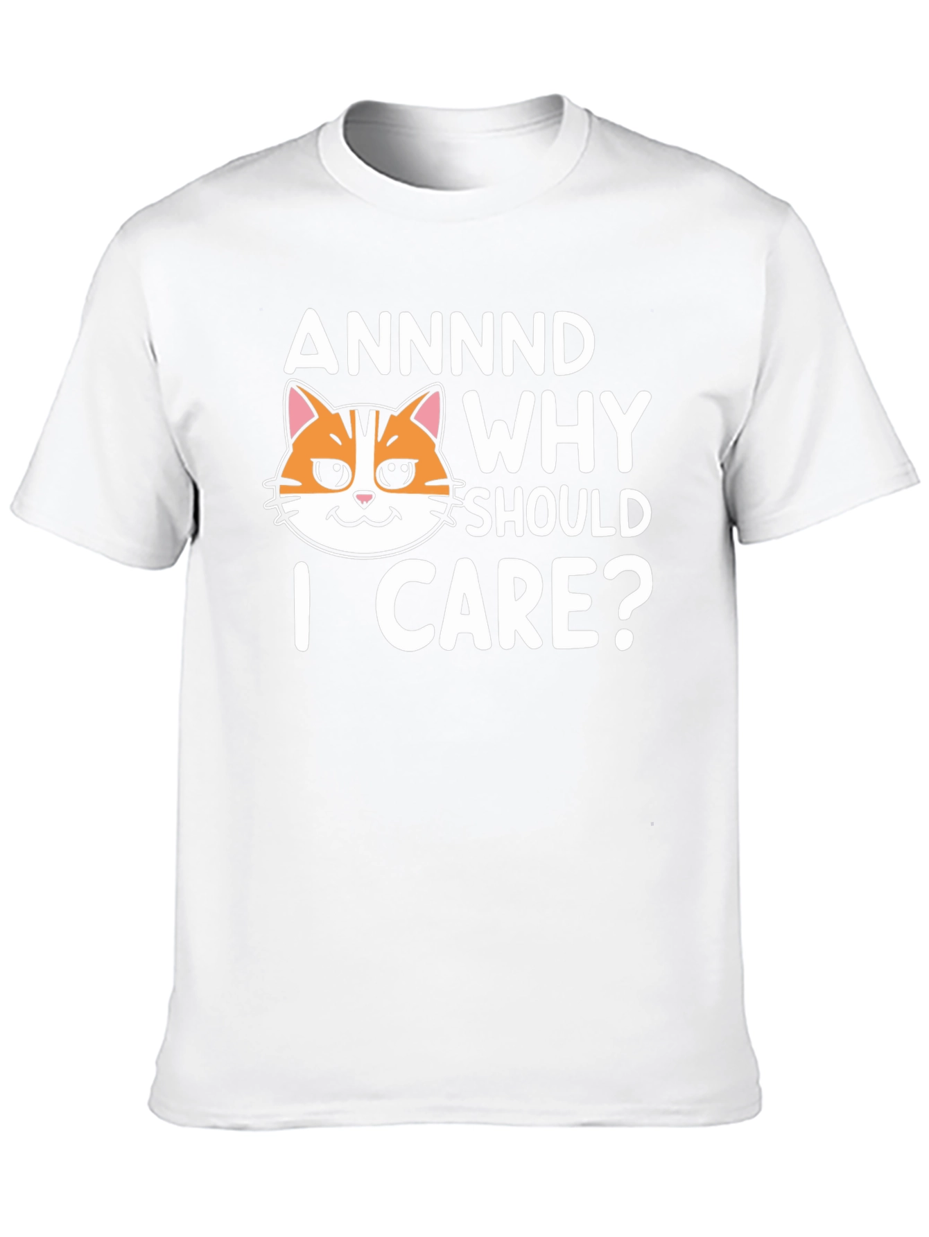 Black Annnd Why Should I Care? Funny Cat Graphic T-Shirt view 10