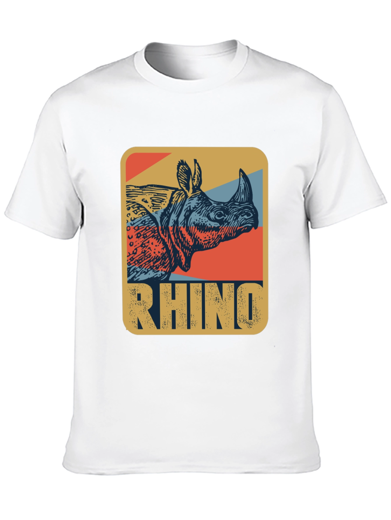 Black Retro Rhino Graphic T-Shirt - Cool Wildlife Tee view 10