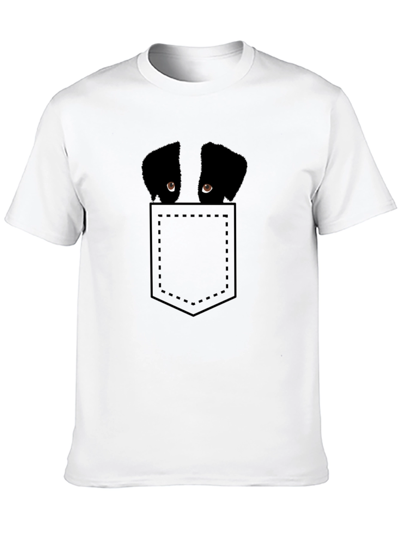 Black Peek-a-Boo Dog Pocket T-Shirt view 10