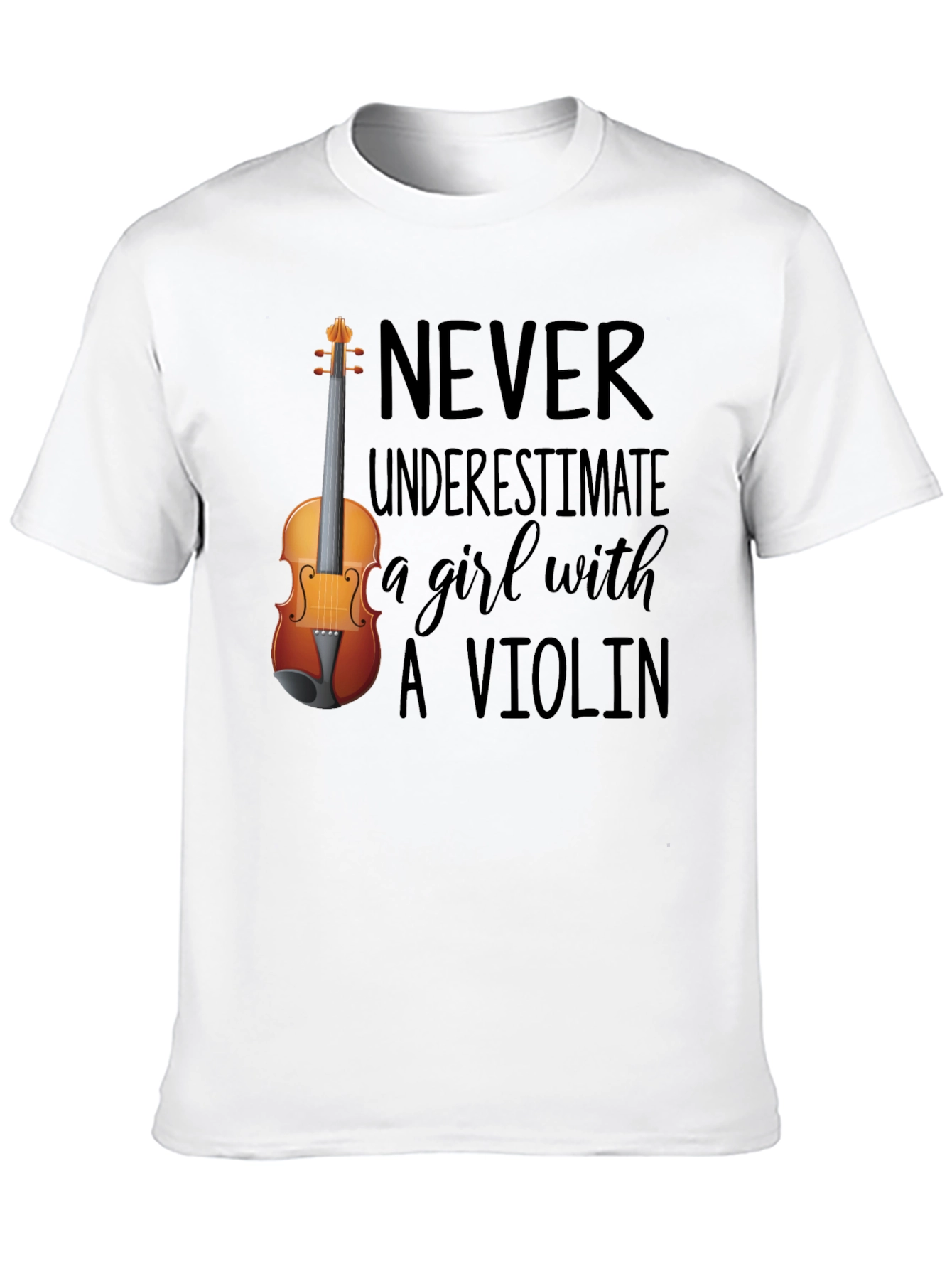 Black Never Underestimate a Girl with A Violin Tee view 10
