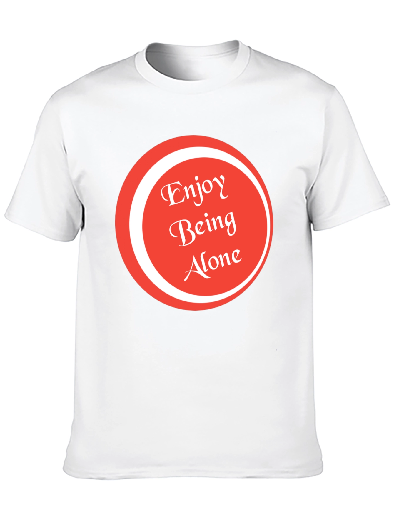 Black Enjoy Being Alone Graphic Tee - Soft Cotton view 10