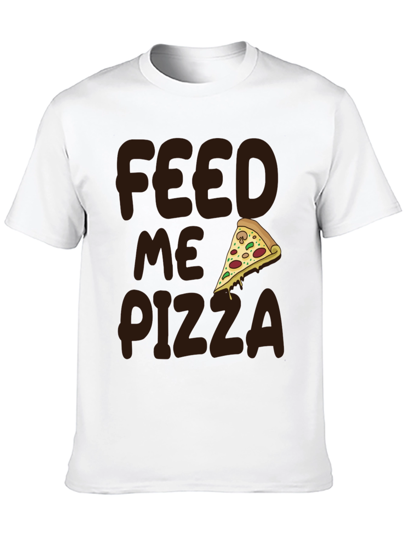 Black Feed Me Pizza Graphic Tee - Funny Food Lover Shirt view 10