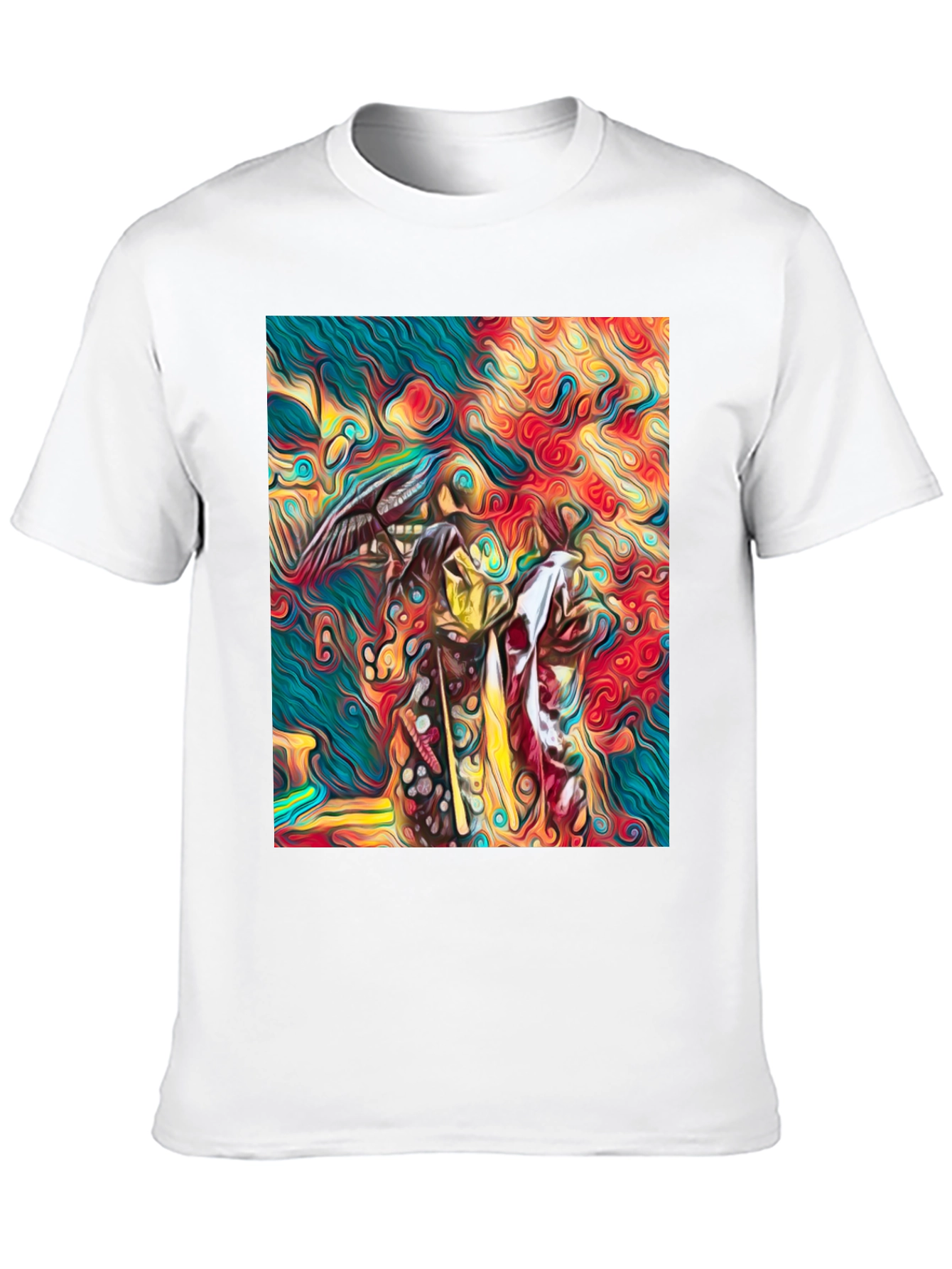 Black Abstract Art Graphic Tee - Vivid Colors, Unique Design view 10