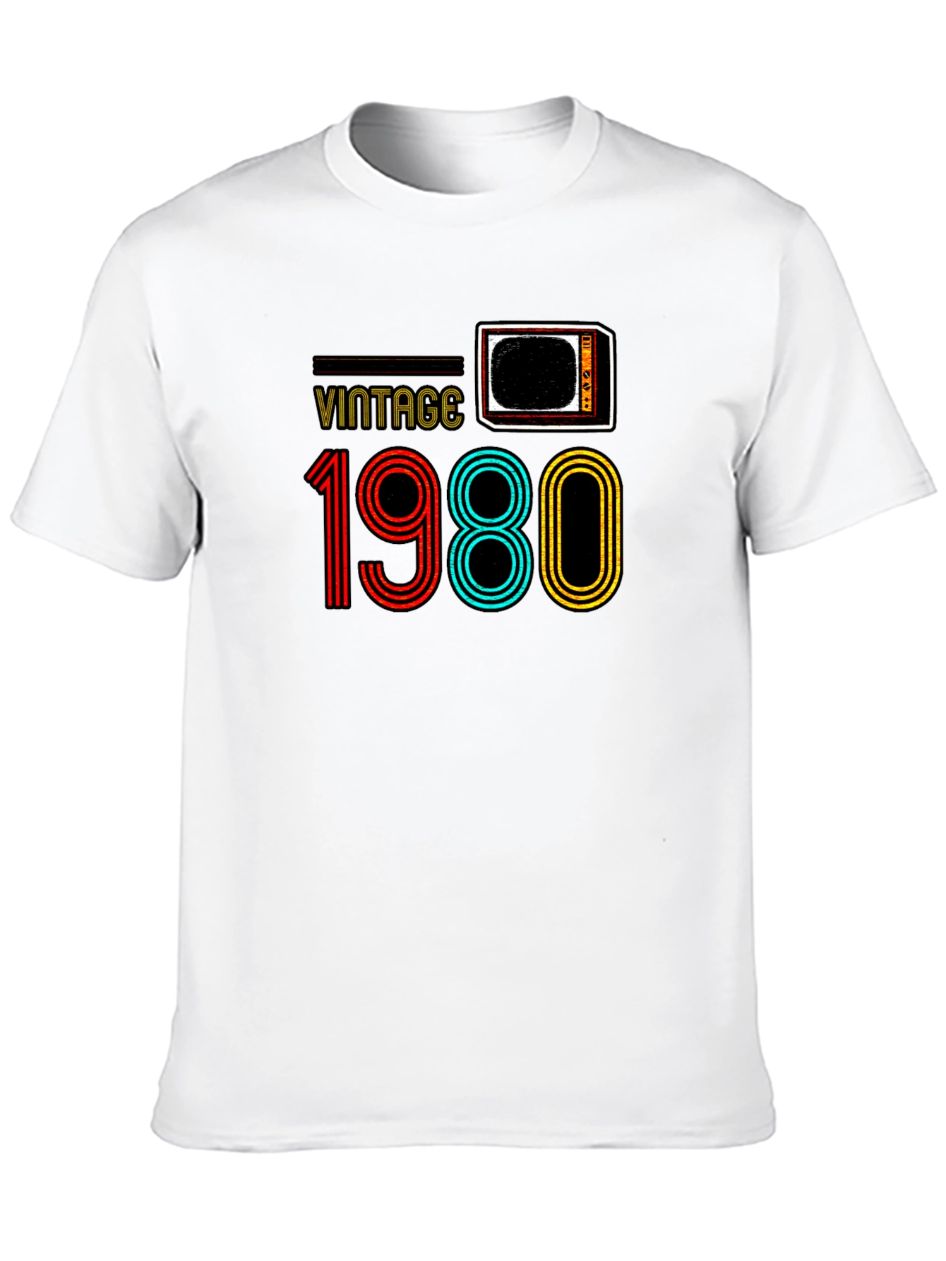 Black Vintage 1980 Retro TV T-Shirt view 10