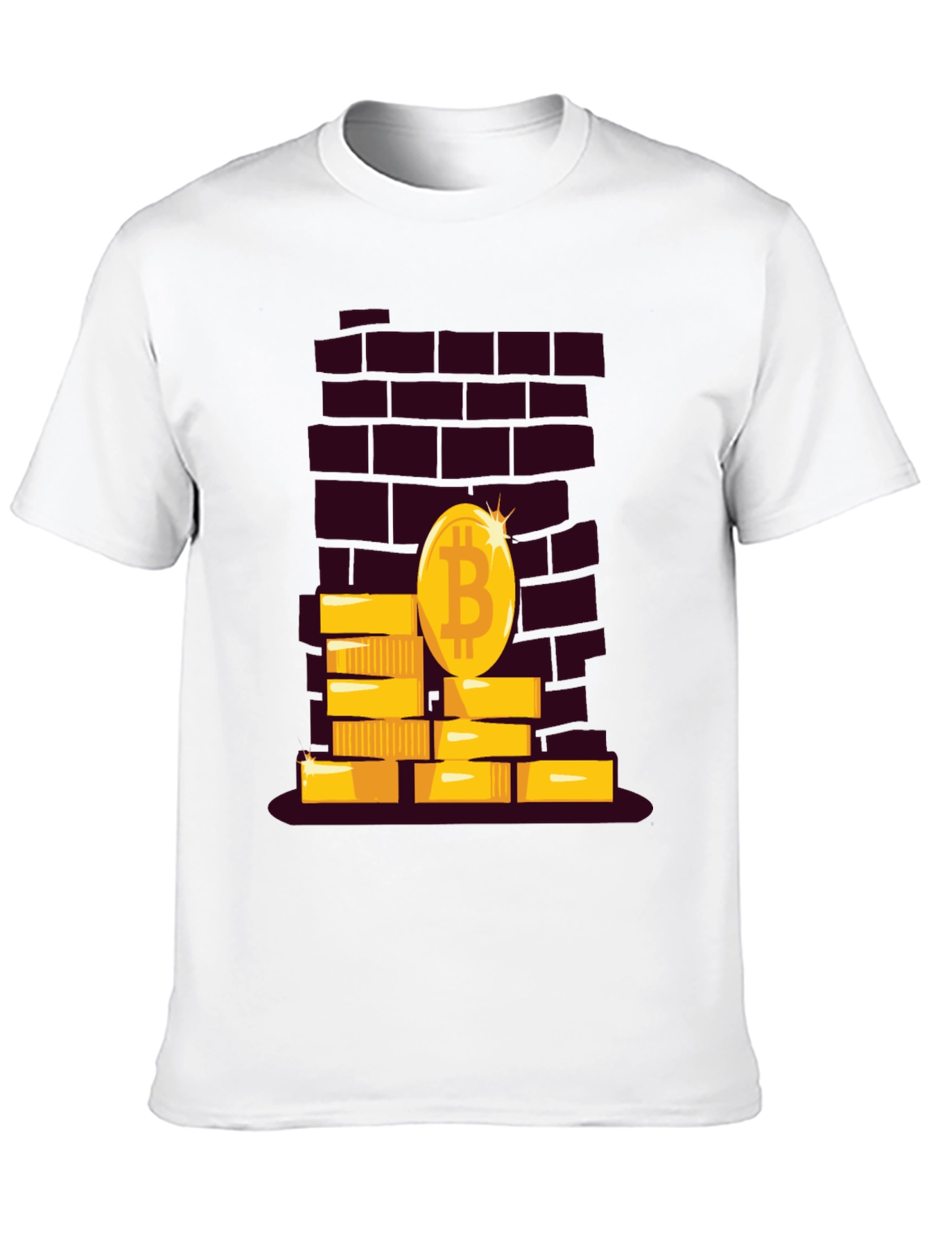 Black Bitcoin Brick Wall Tee - Crypto Currency T-Shirt view 10