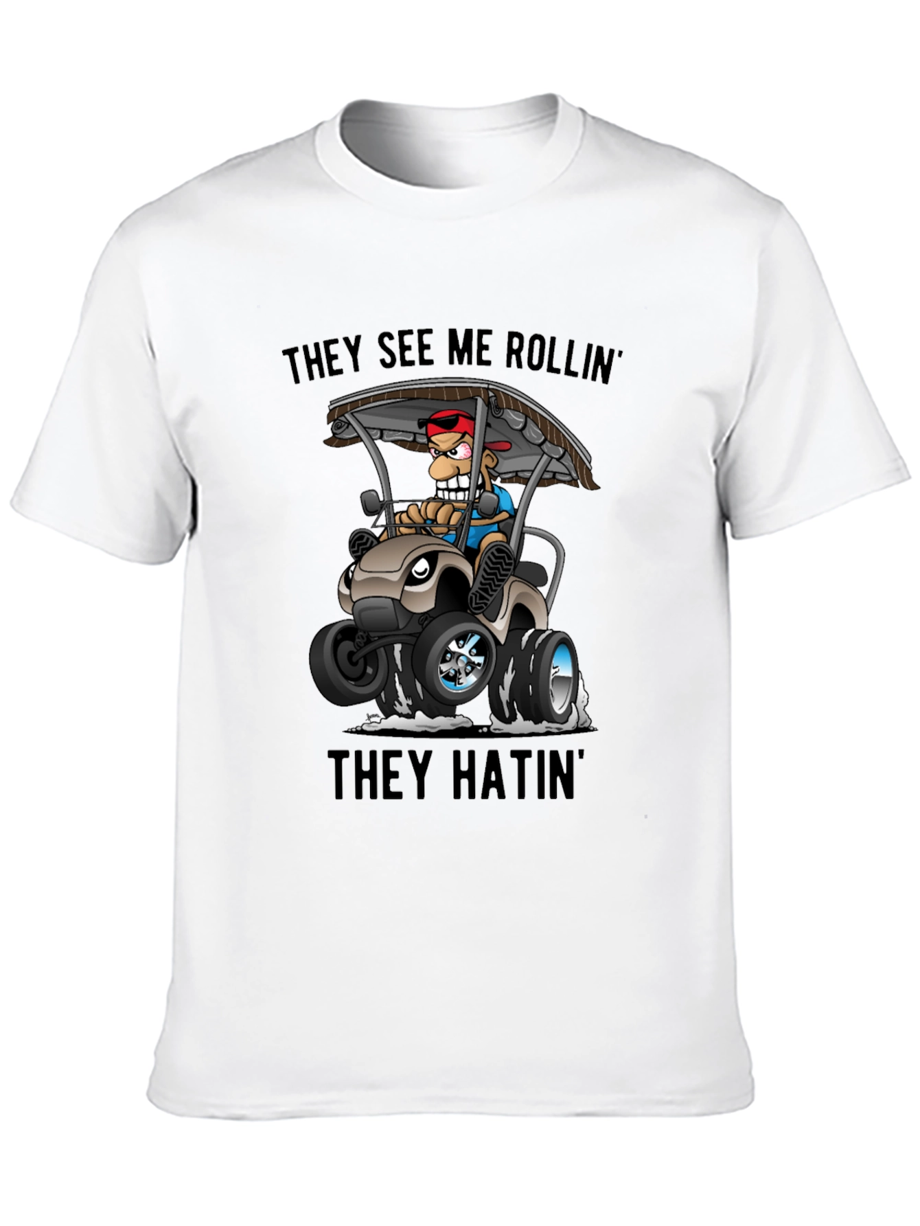 Black They See Me Rollin' T-Shirt view 10